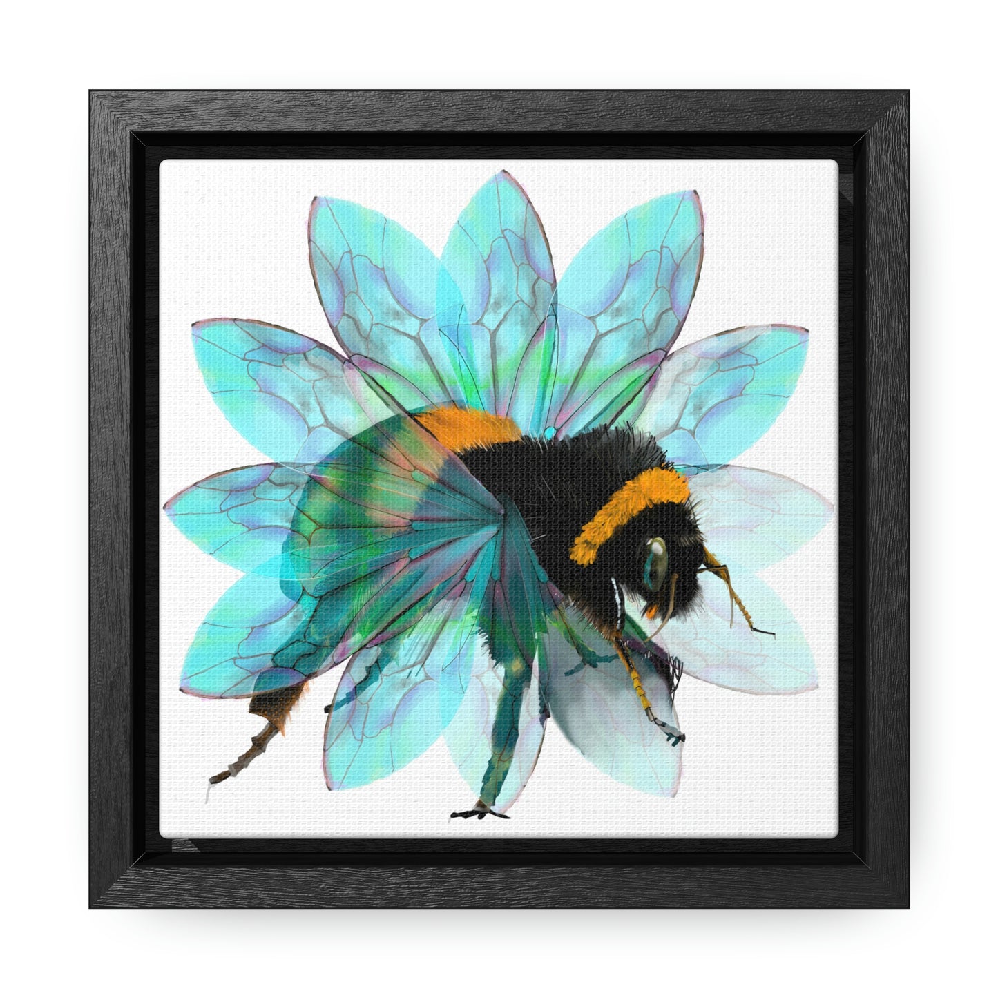 Bee in the Flower Gallery Canvas Wraps, Square Frame