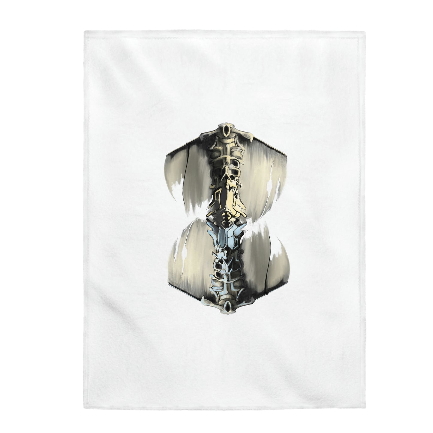Totem White Velveteen Plush Blanket