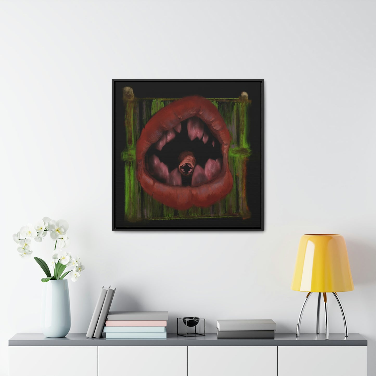Parasite Mouth Gallery Canvas Wrap, Square Frame