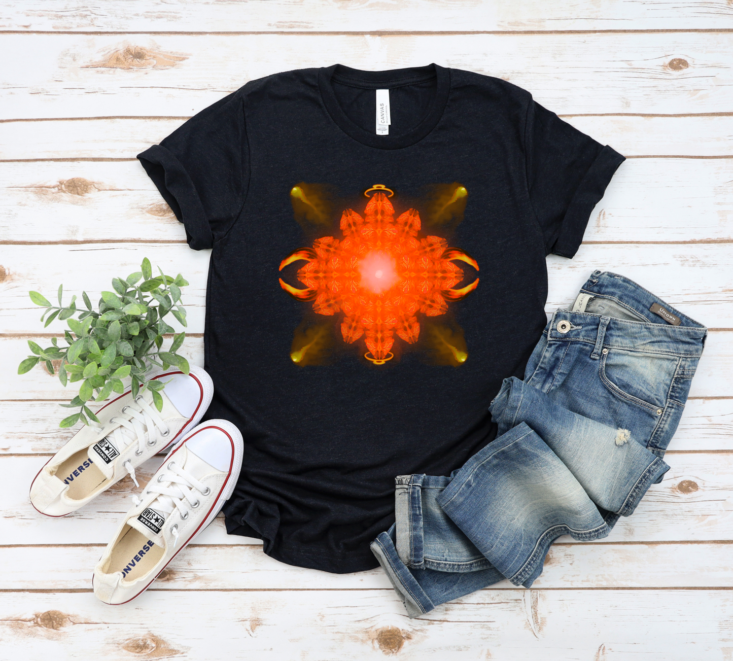 Fire & Ice Front and Back Print Unisex Jersey Short Sleeve Tee