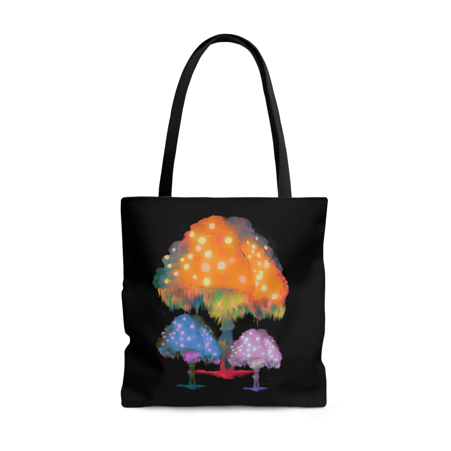 Ghost Fungi Mushroom Tote Bag in Black
