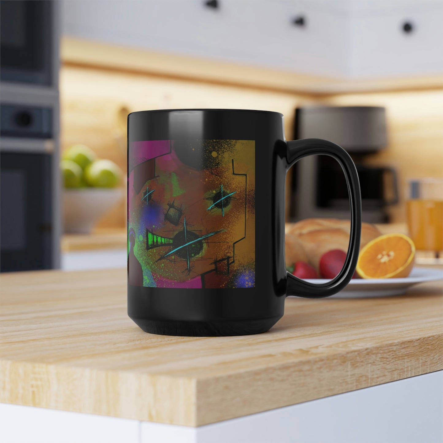 Bear Vista Black Mug, 15oz