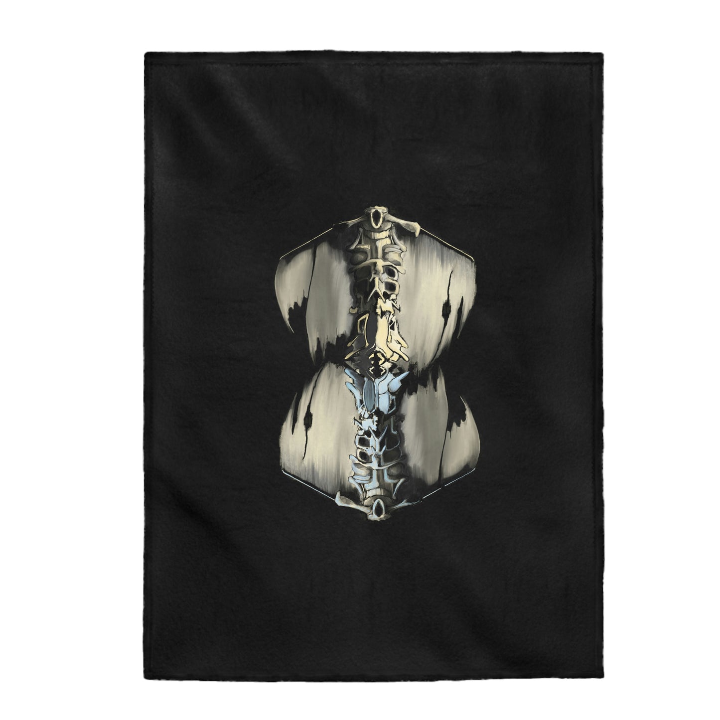 Totem Black Velveteen Plush Blanket