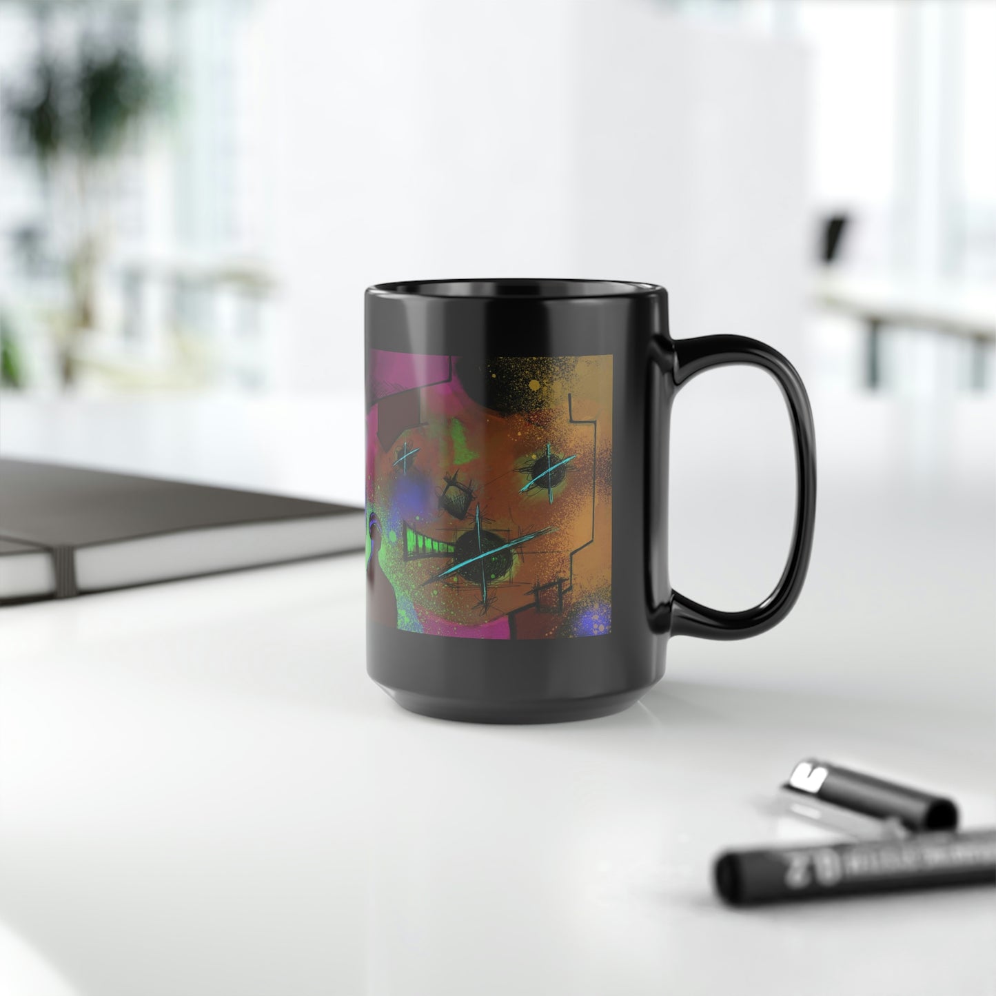 Bear Vista Black Mug, 15oz