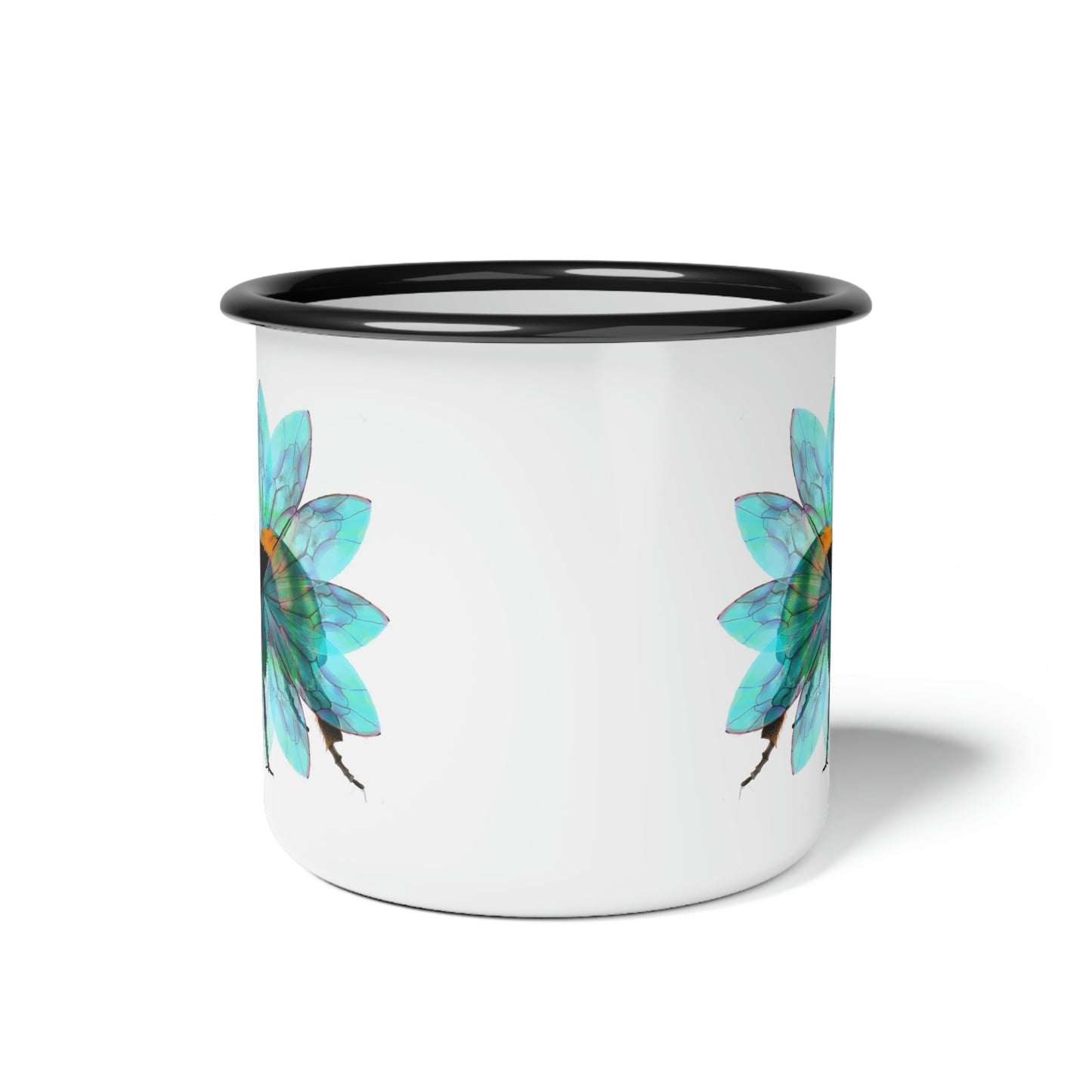 Bee in the Flower Enamel Camp Cup