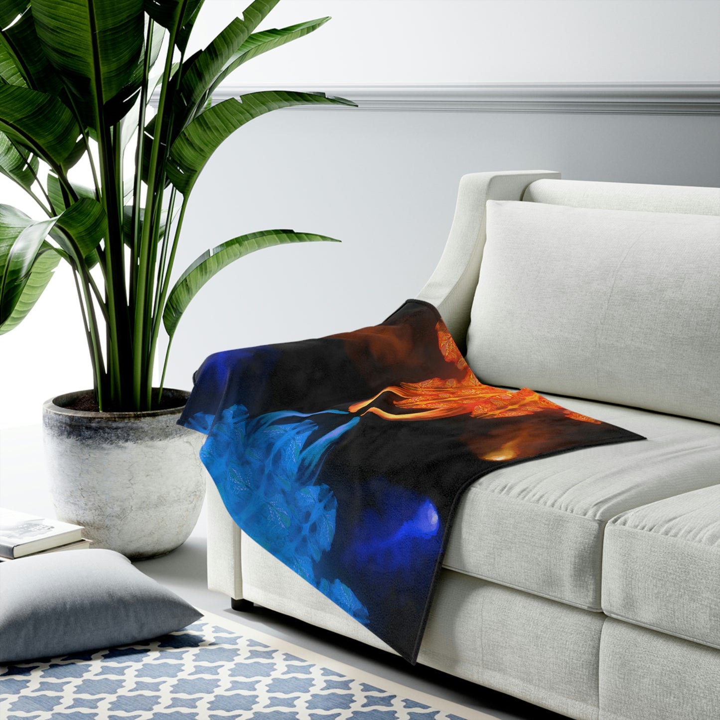 Fire & Ice Velveteen Plush Blanket