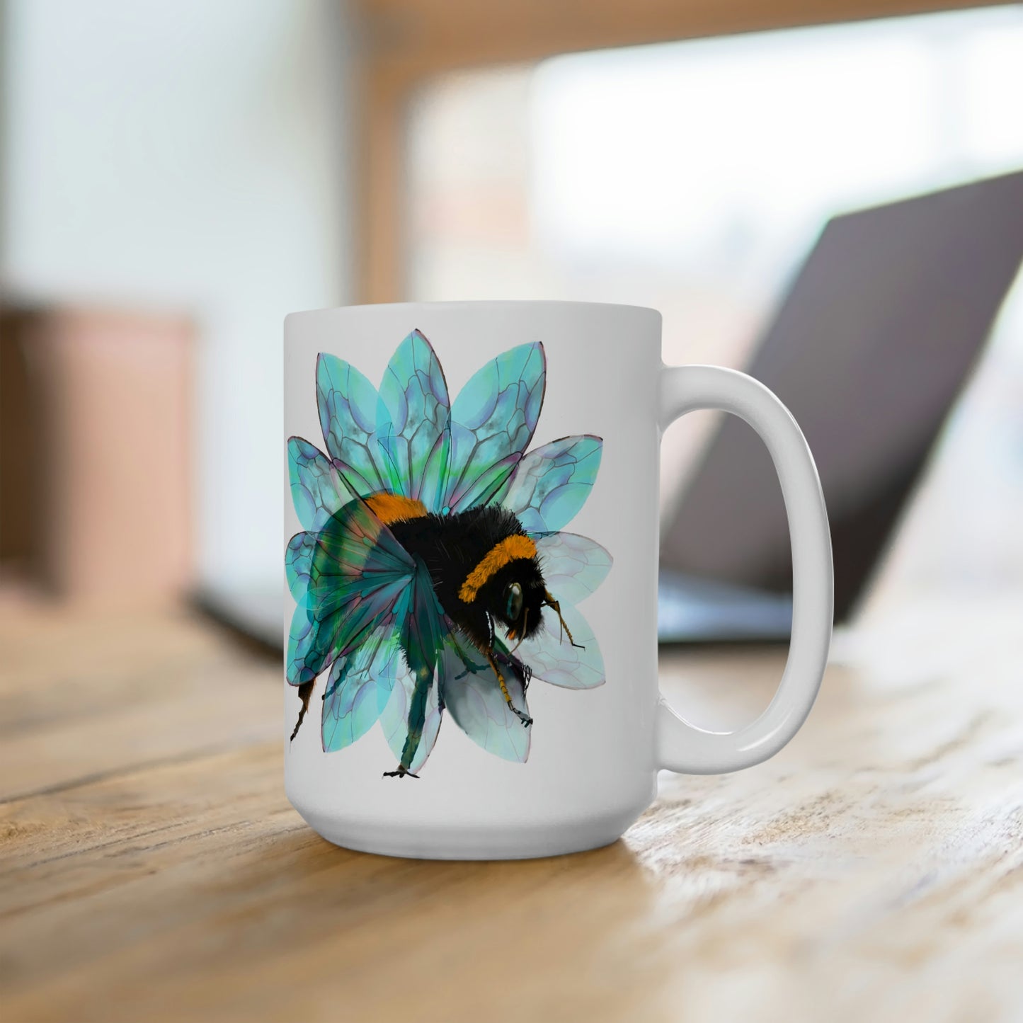 Bee in the Flower Ceramic Mug 15oz