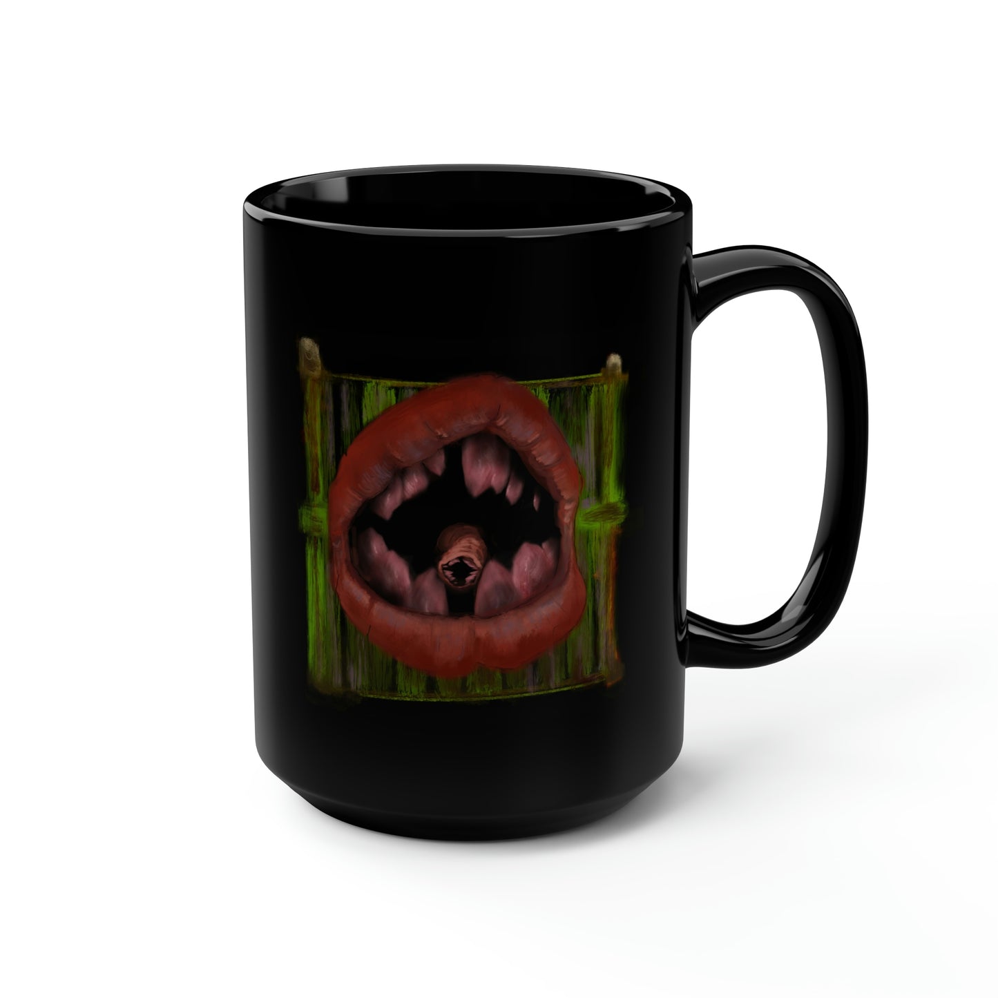 Parasite Mouth Black Mug, 15oz
