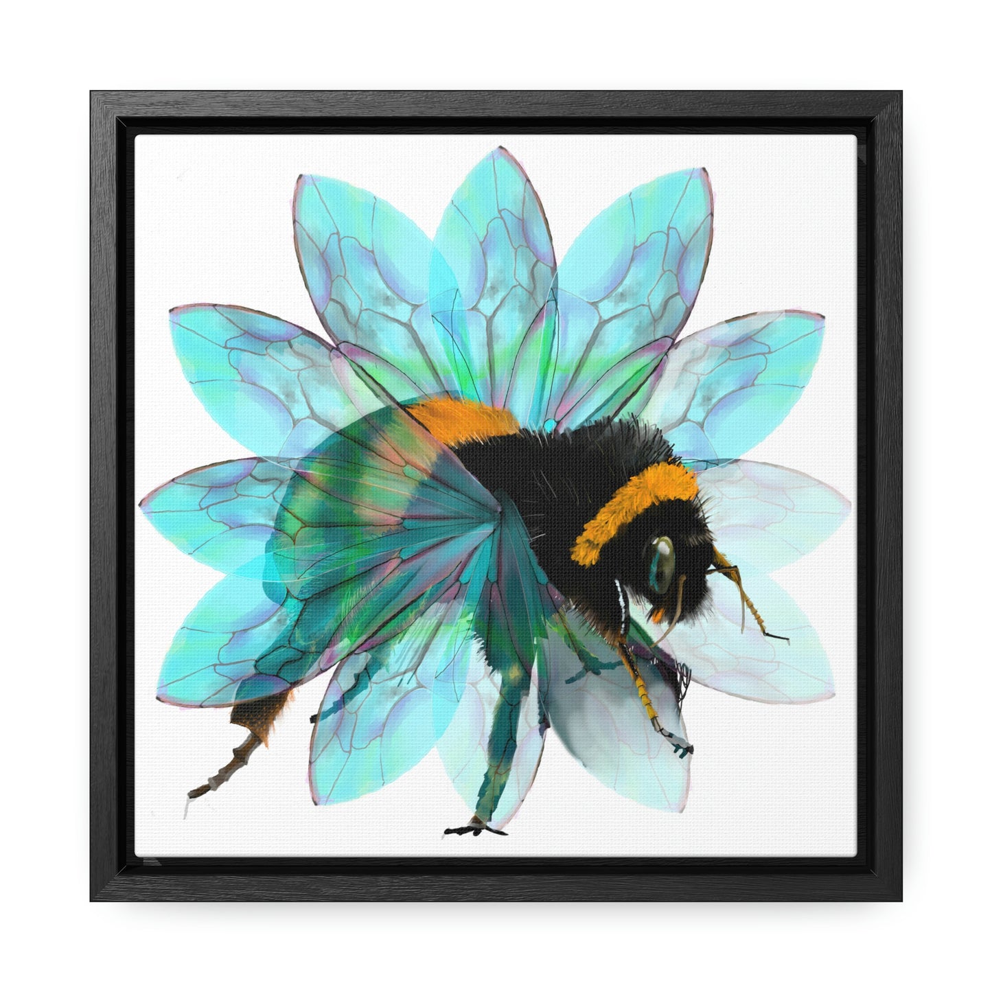 Bee in the Flower Gallery Canvas Wraps, Square Frame