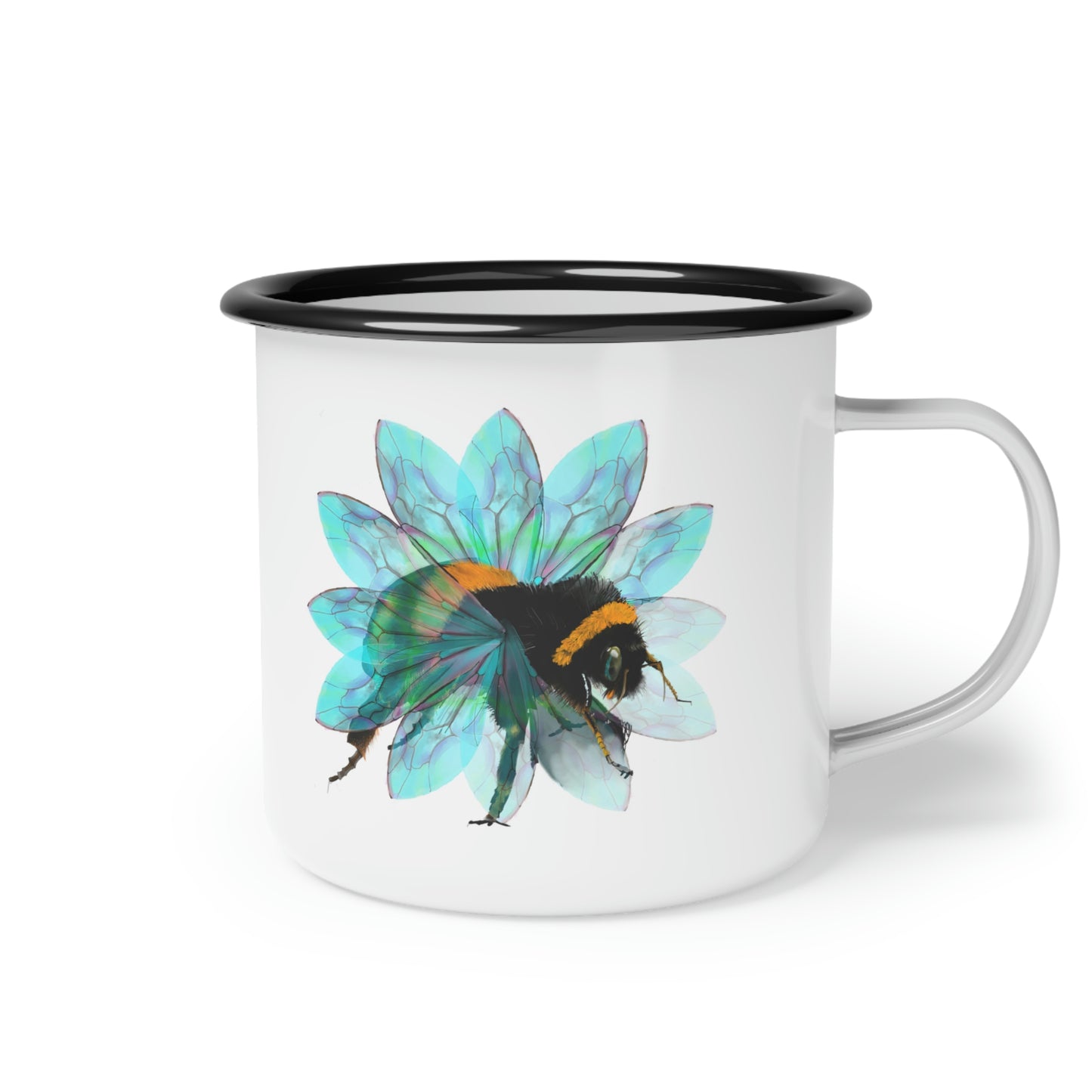 Bee in the Flower Enamel Camp Cup