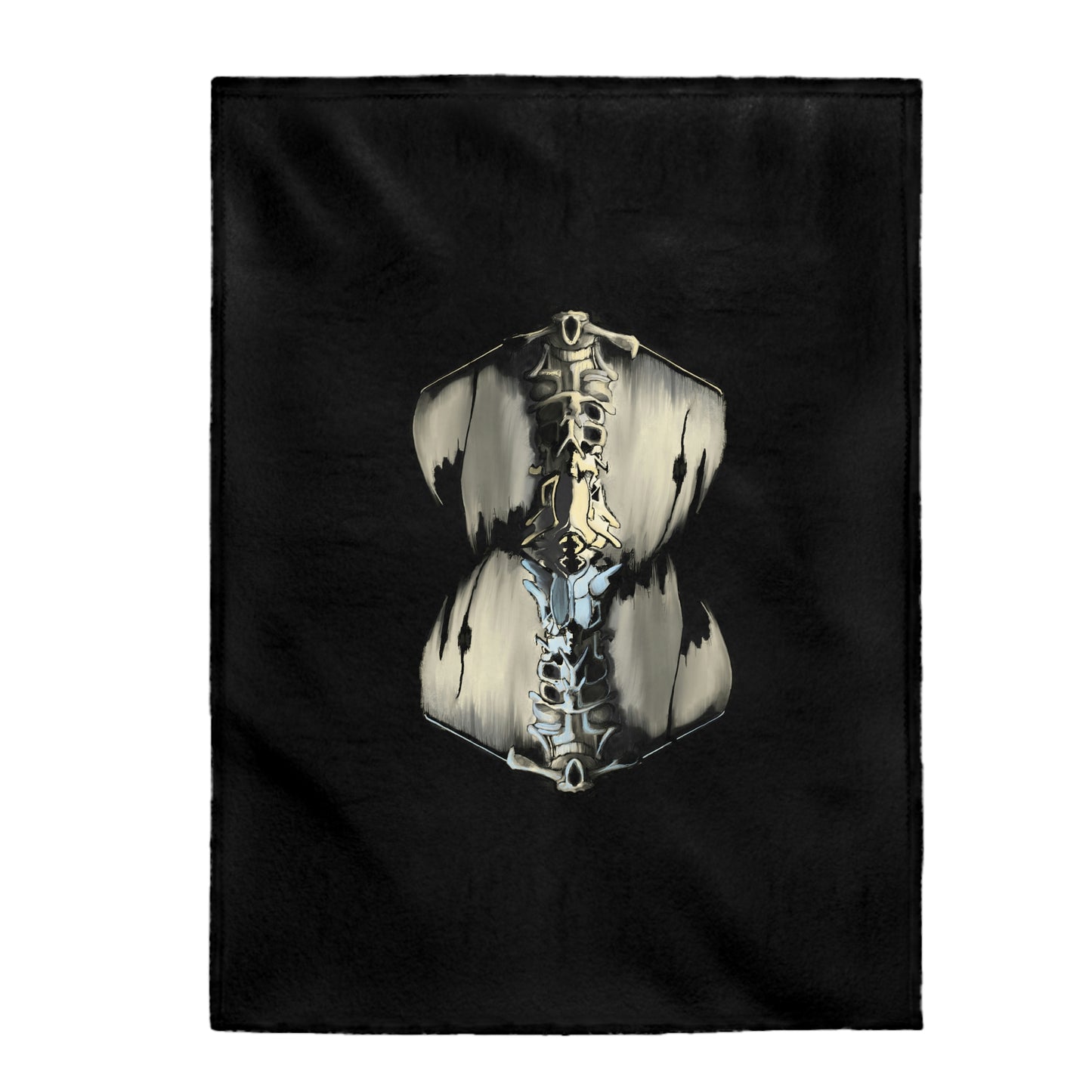 Totem Black Velveteen Plush Blanket
