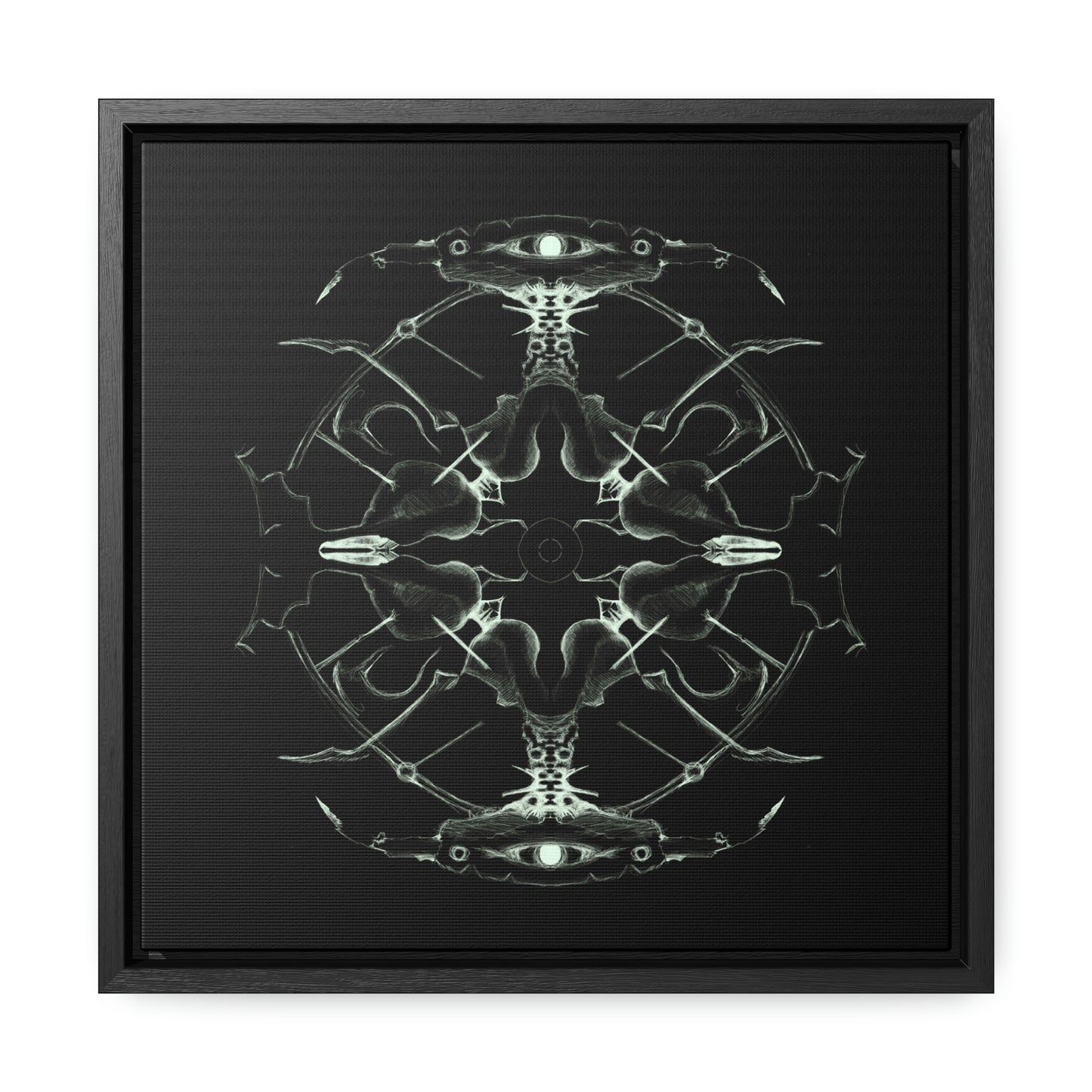 Sigil Black and White Art Framed Canvas Print