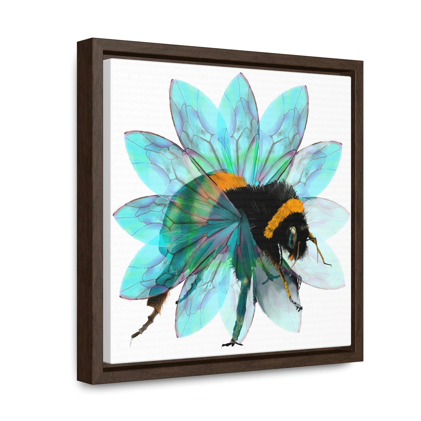 Bee in the Flower Gallery Canvas Wraps, Square Frame
