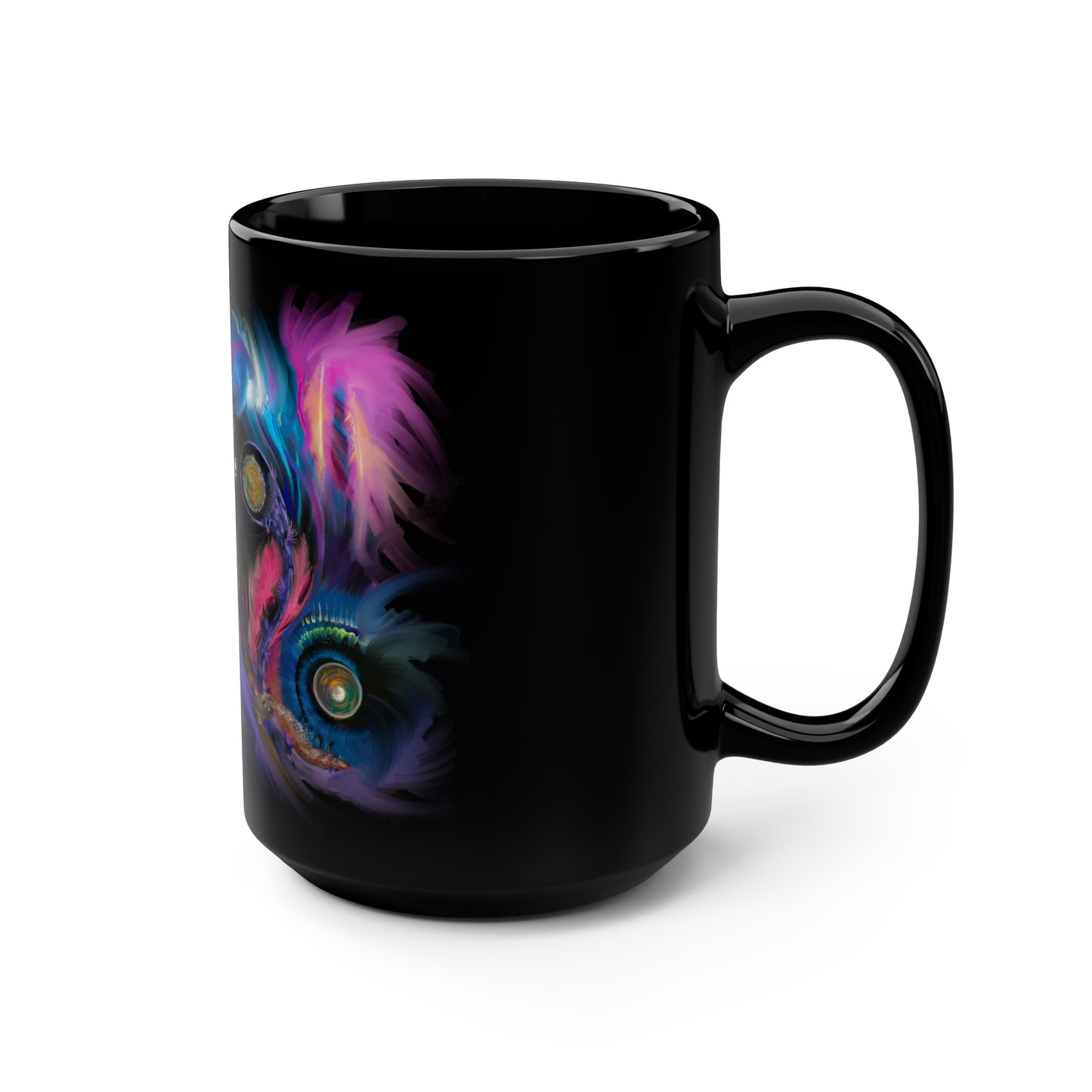 Deep In the Forest of Illusions Black Mug, 15oz