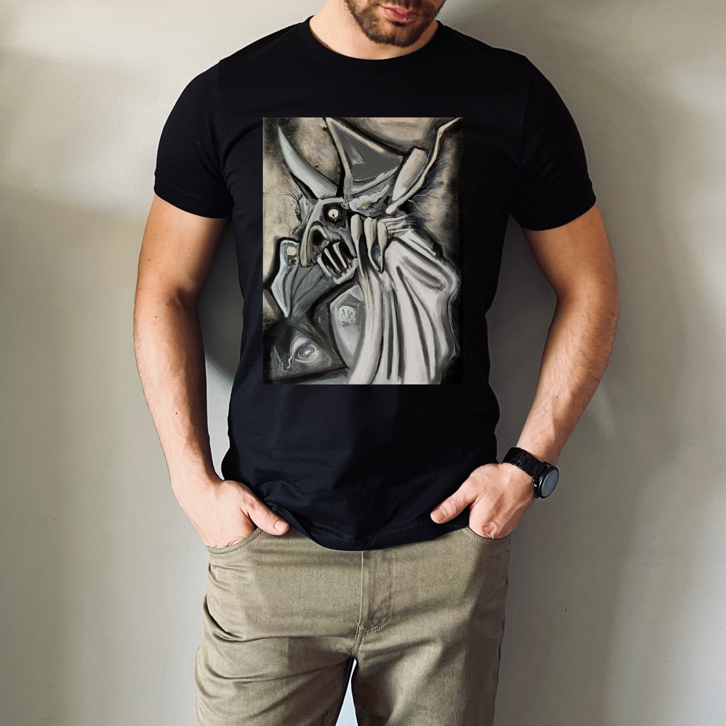 Original Demon Art 'Terrified' Unisex Short Sleeve Tee