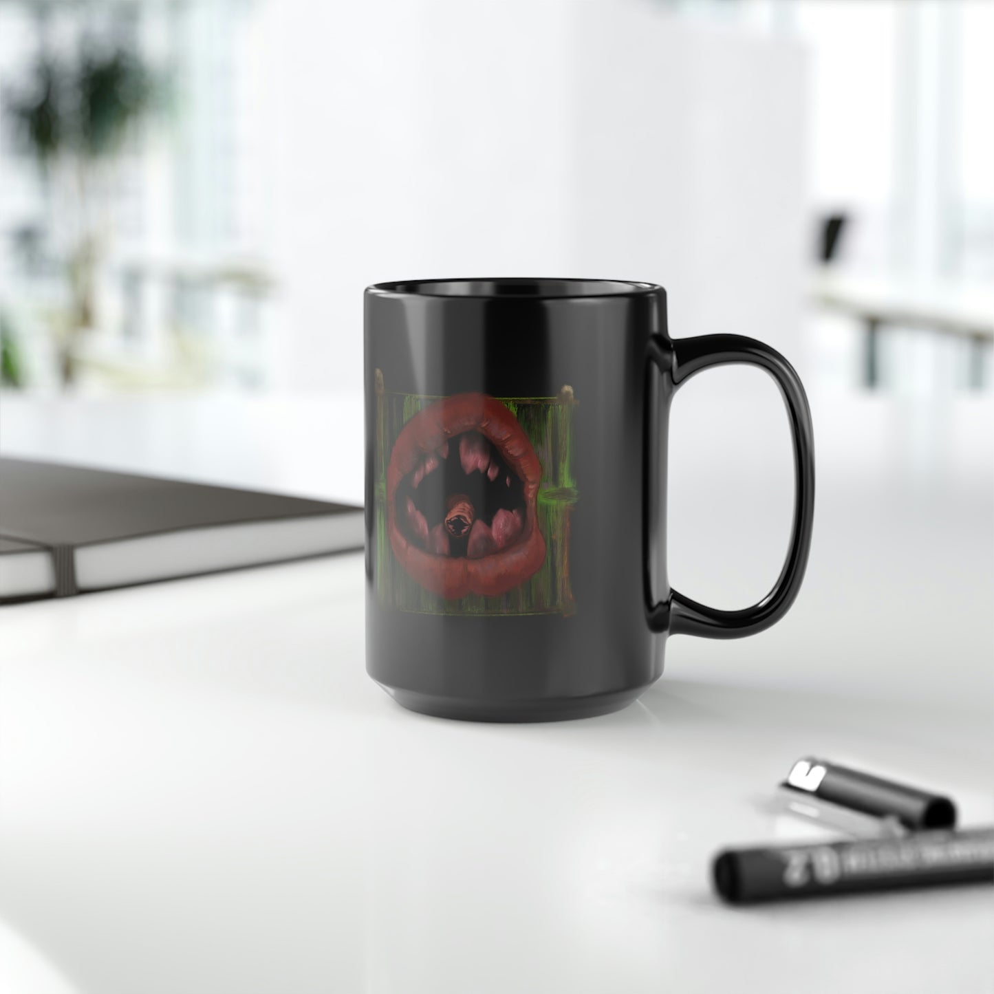 Parasite Mouth Black Mug, 15oz