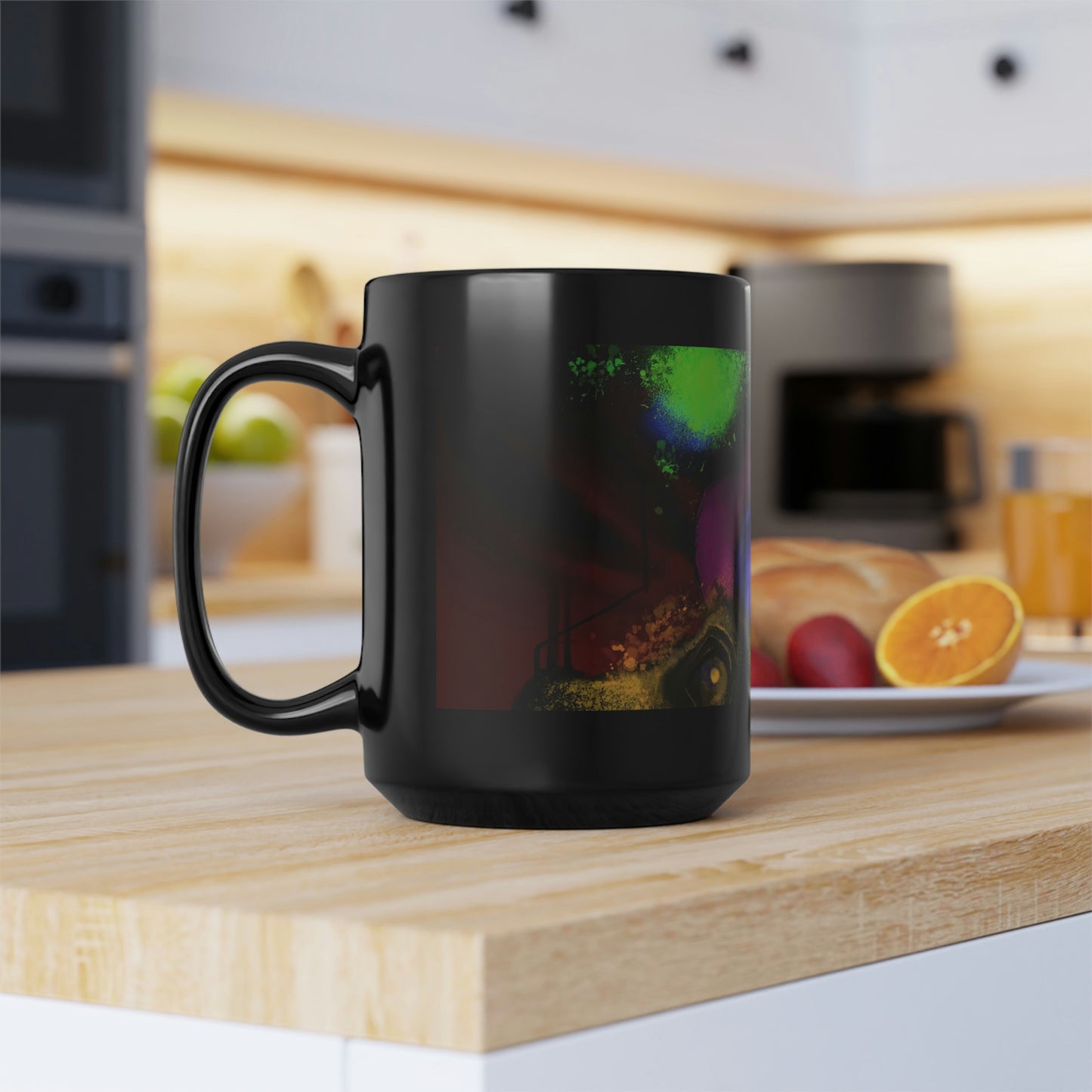 Bear Vista Black Mug, 15oz