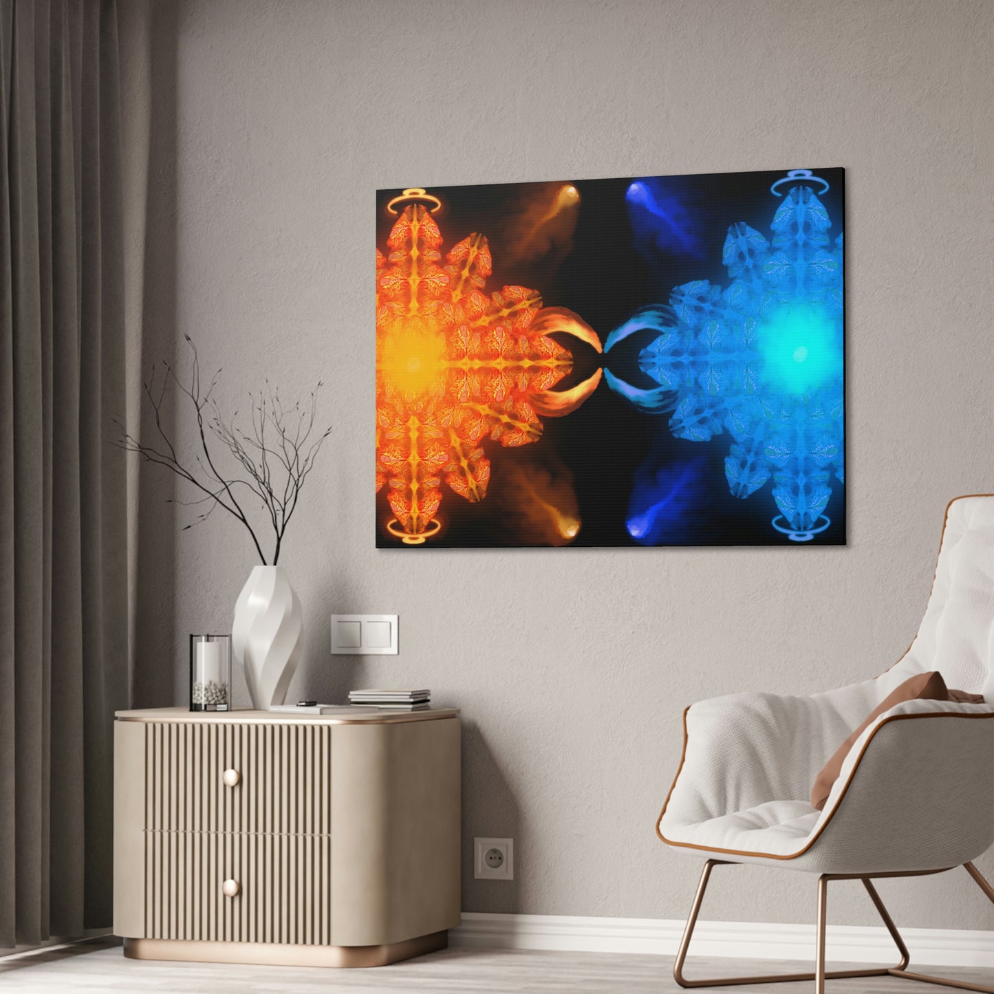 Fire & Ice on Stretched Canvas