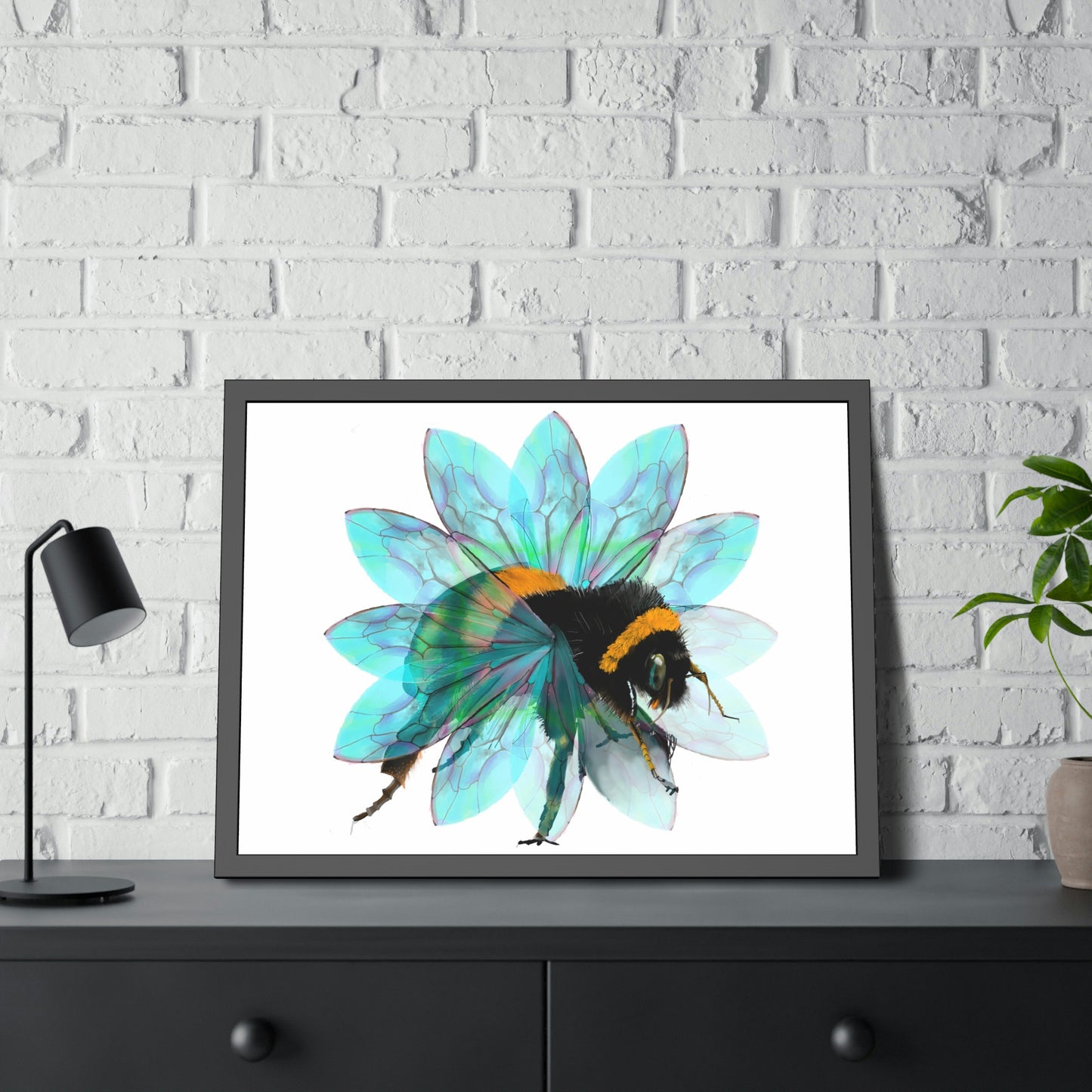 Bee in the Flower Framed Paper Poster
