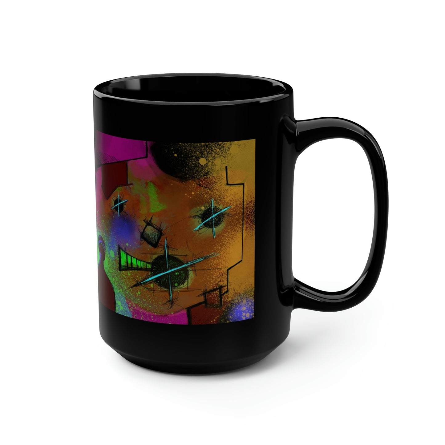 Bear Vista Black Mug, 15oz