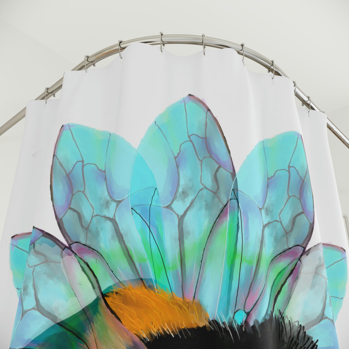 Bee in the Flower Polyester Shower Curtain