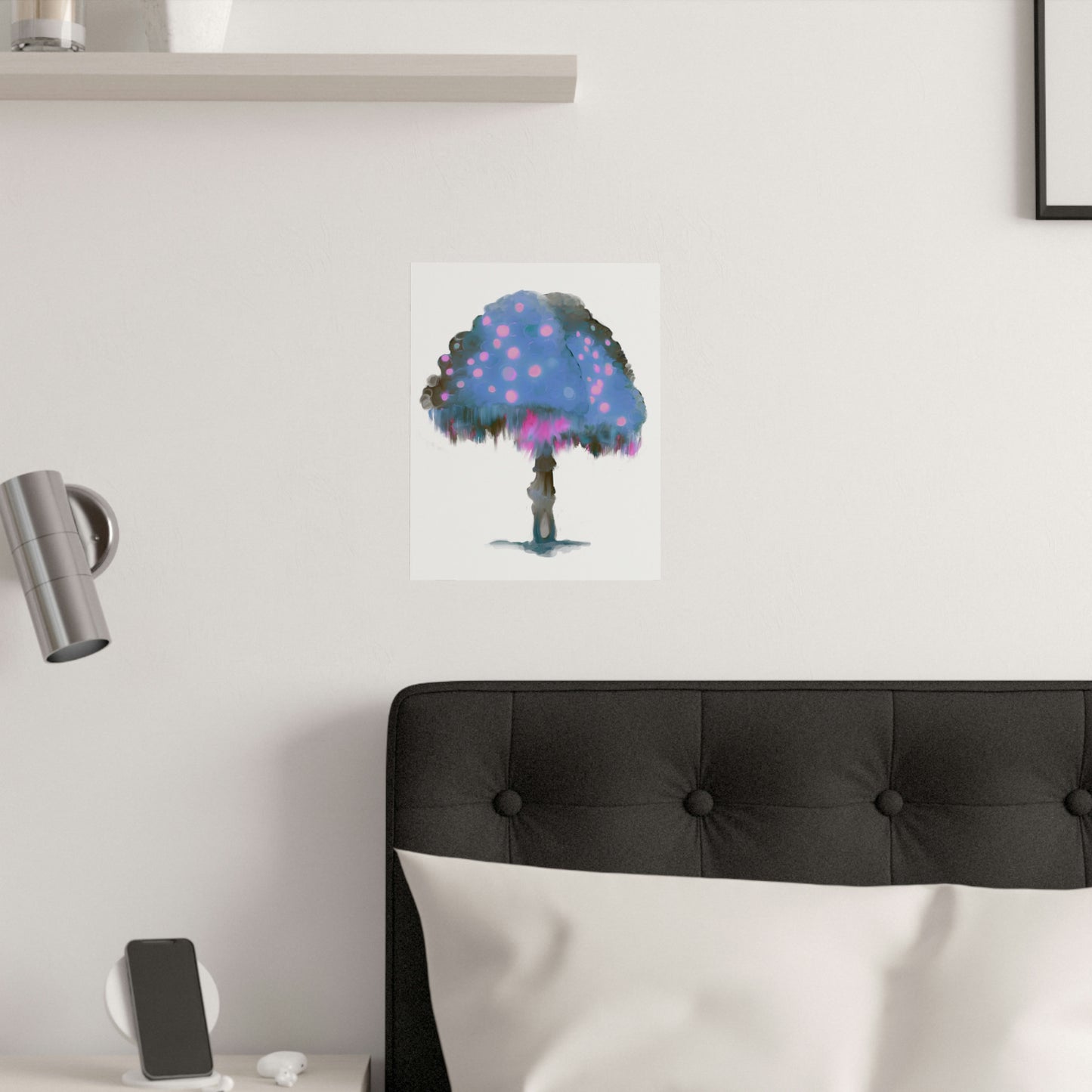Blue Ghost Fungi Satin Posters