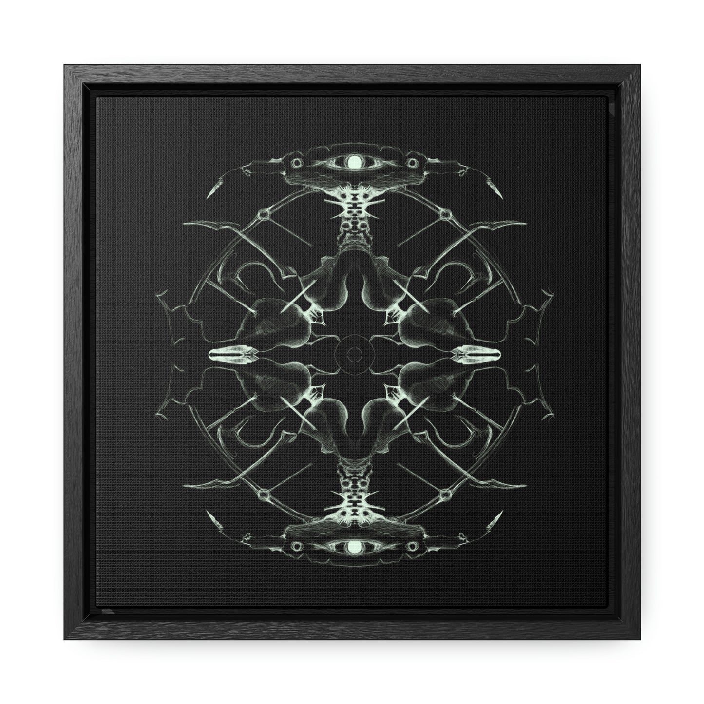Sigil Black and White Art Framed Canvas Print