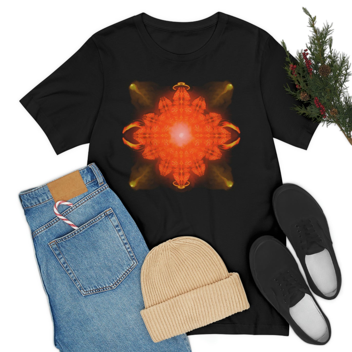 Fire & Ice Front and Back Print Unisex Jersey Short Sleeve Tee