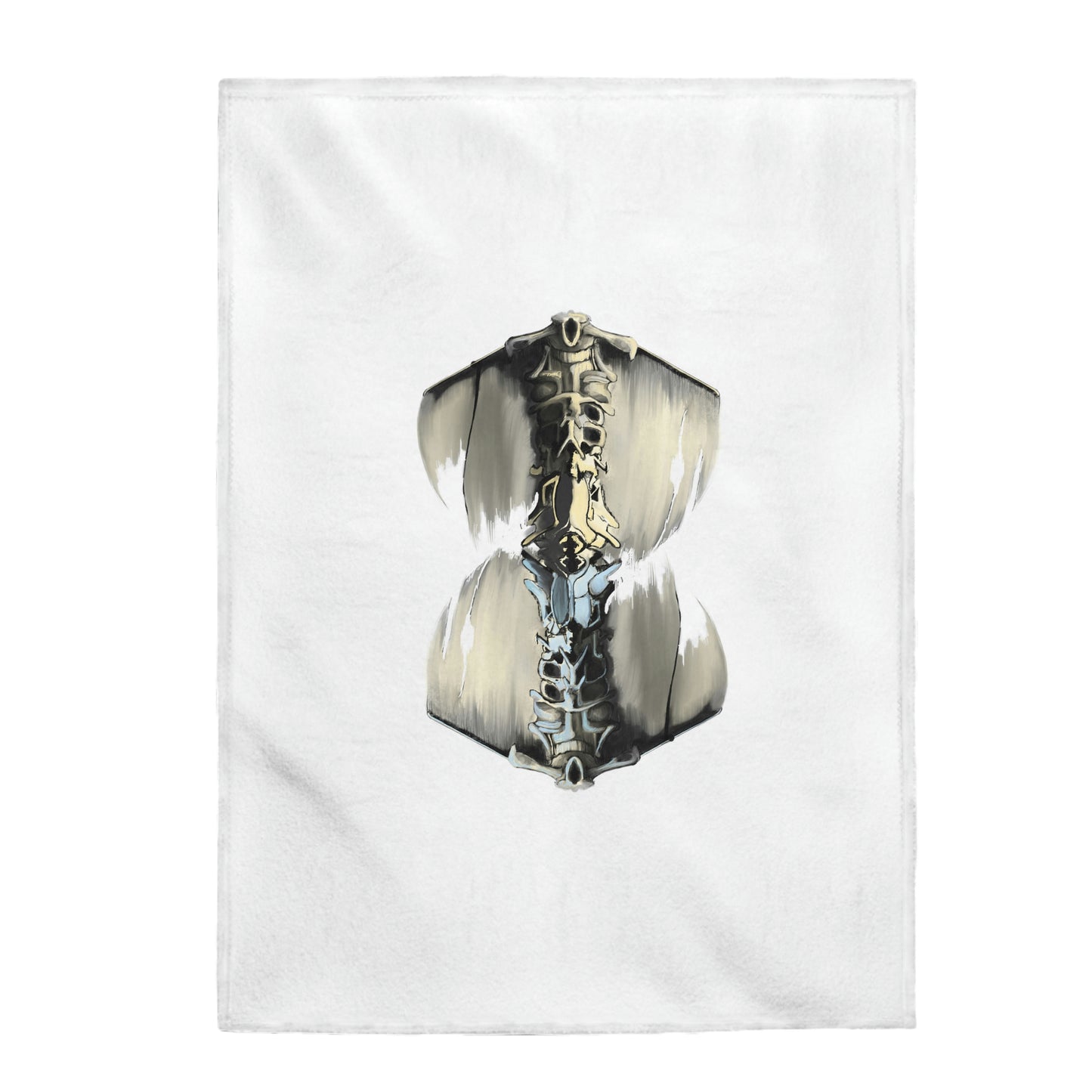 Totem White Velveteen Plush Blanket