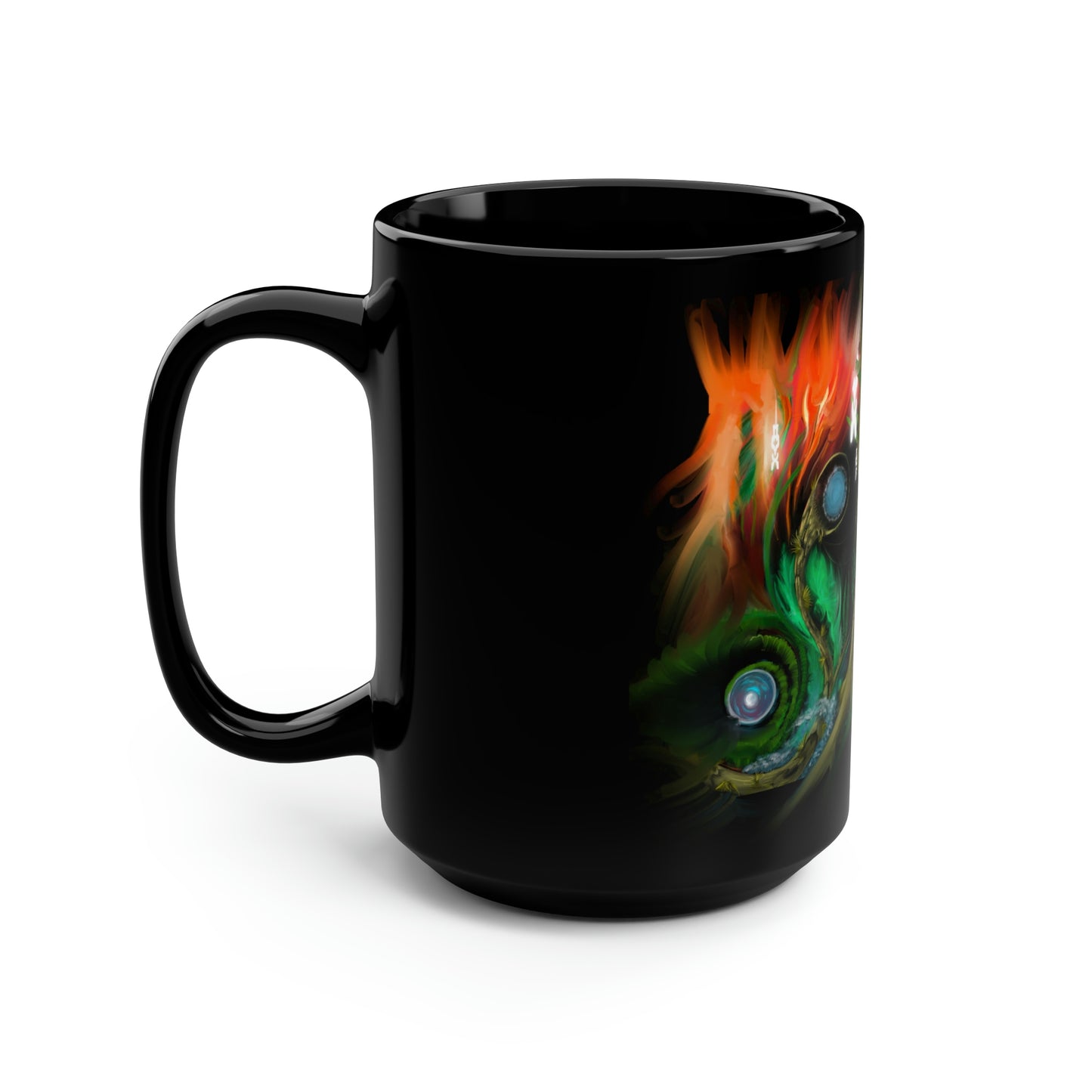Deep In the Forest of Illusions Black Mug, 15oz