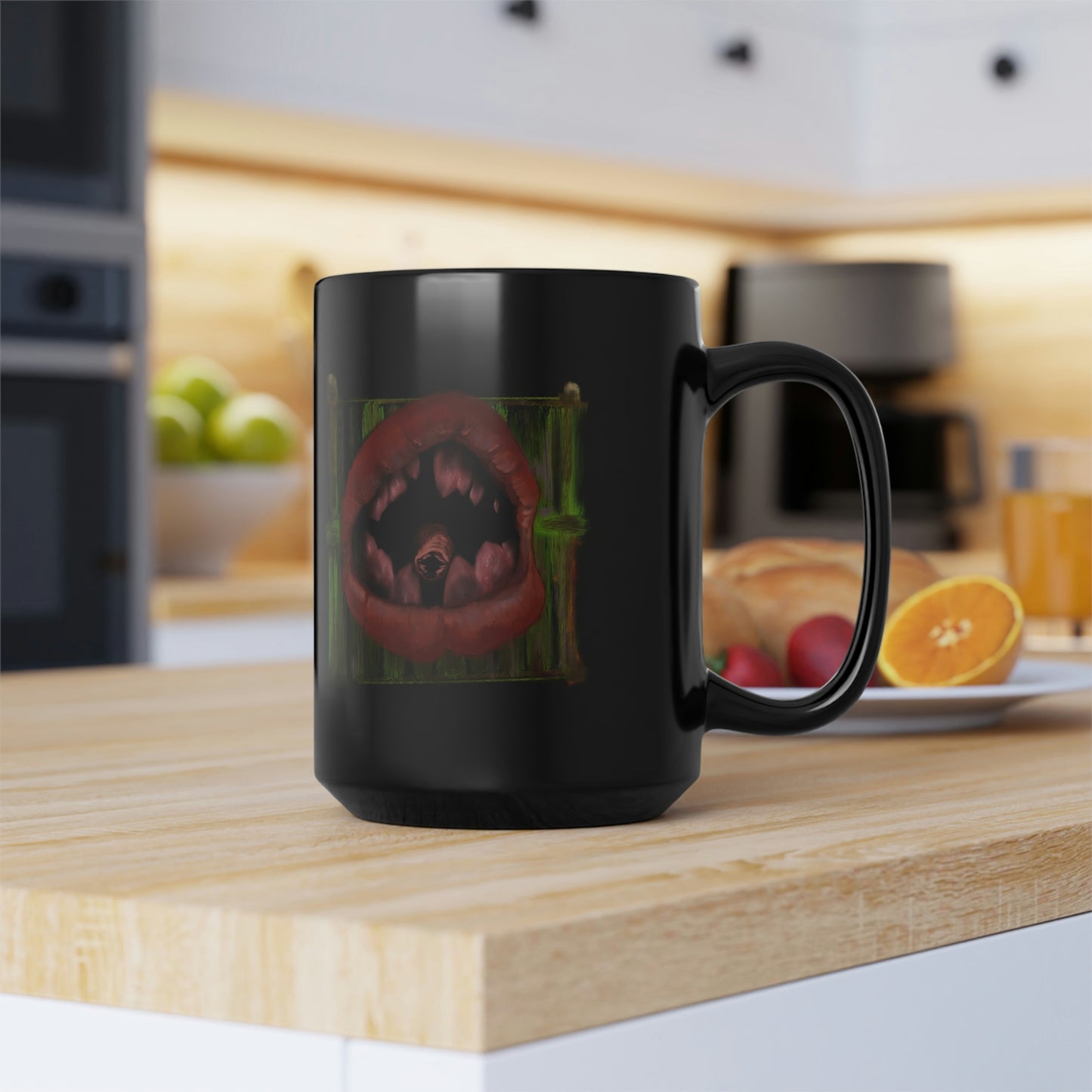 Parasite Mouth Black Mug, 15oz