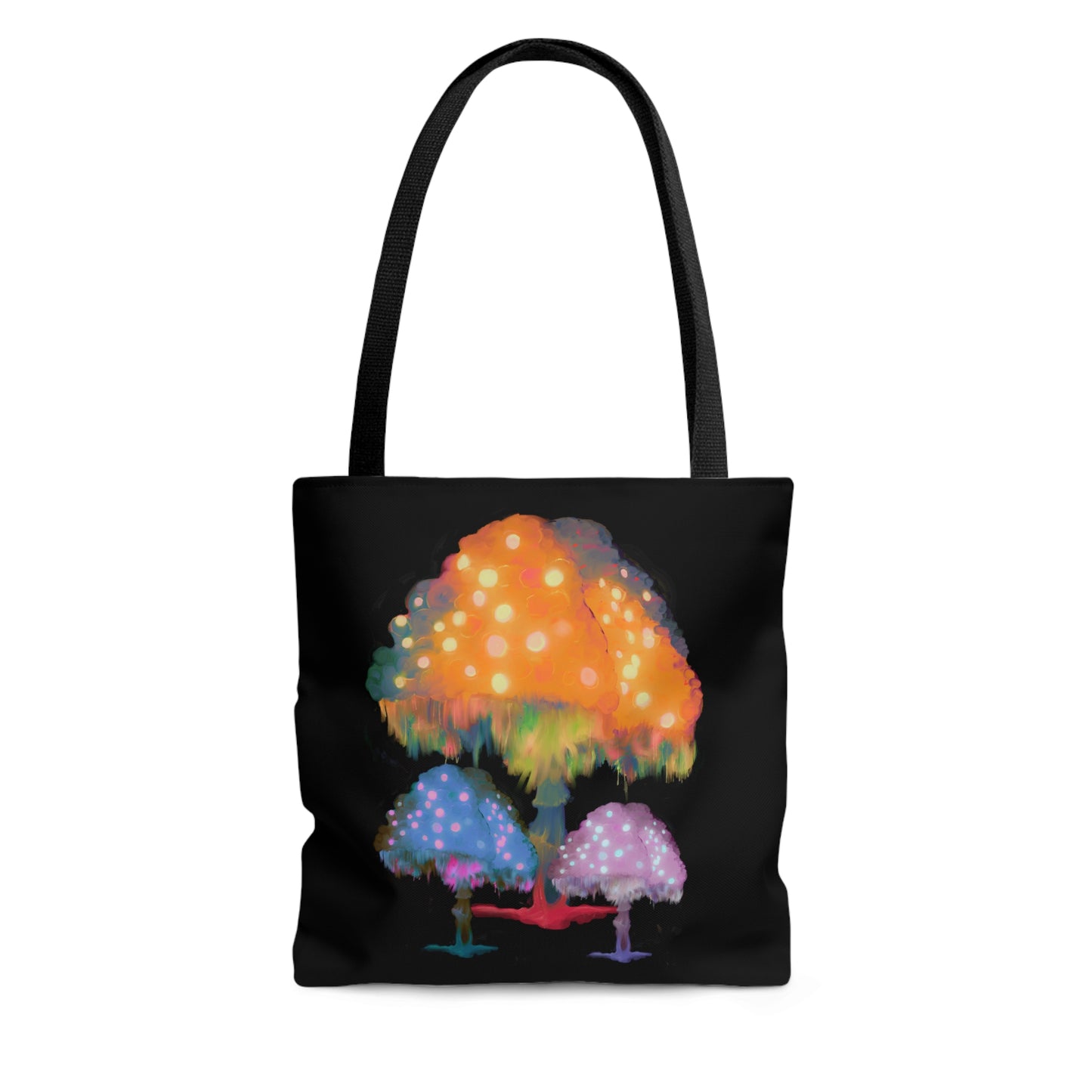 Ghost Fungi Mushroom Tote Bag in Black