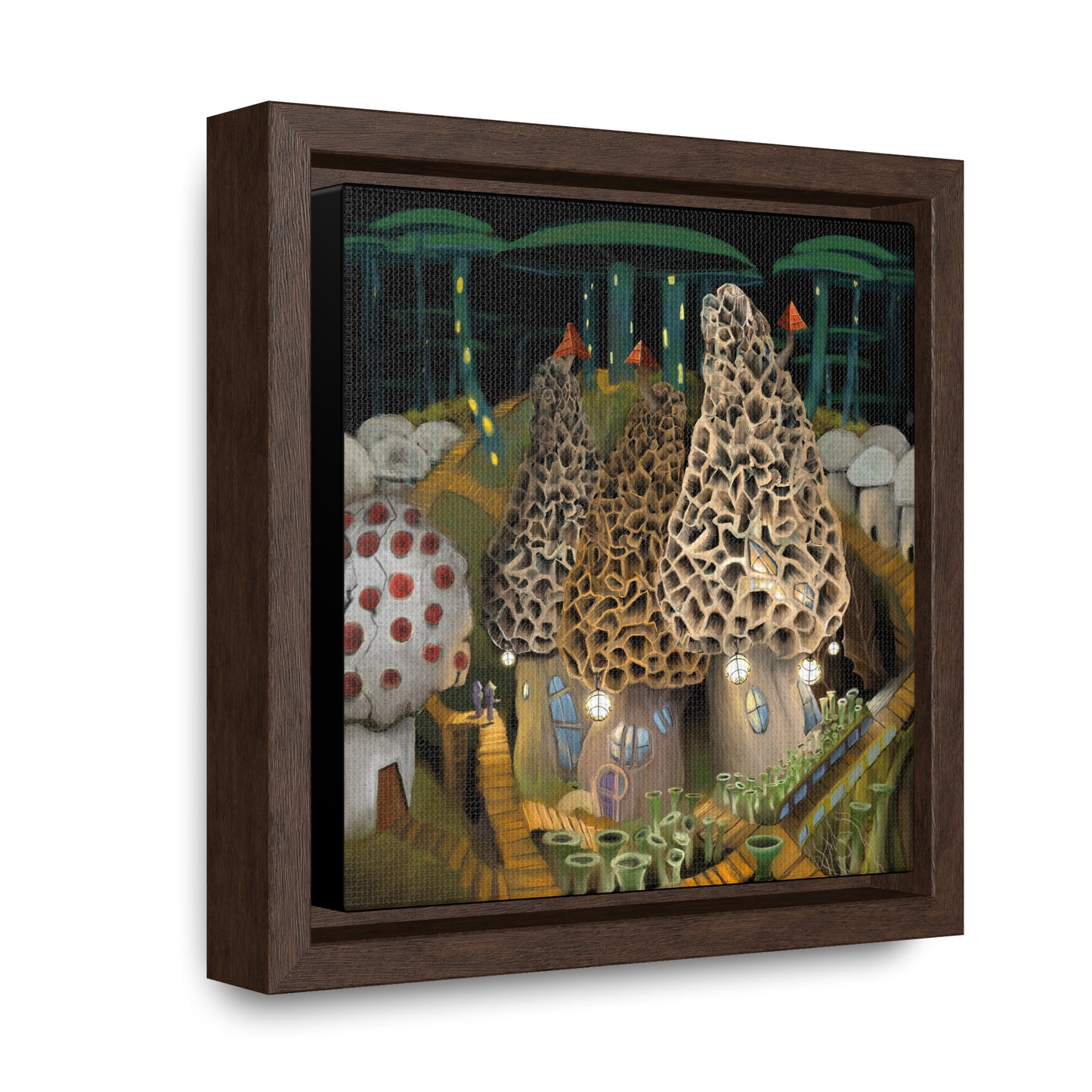 Mushroom City Outskirts Gallery Canvas Wrap, Square Frame