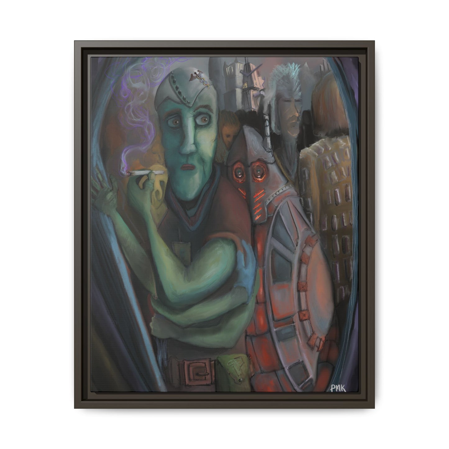 Smoke Break Matte Canvas, Framed