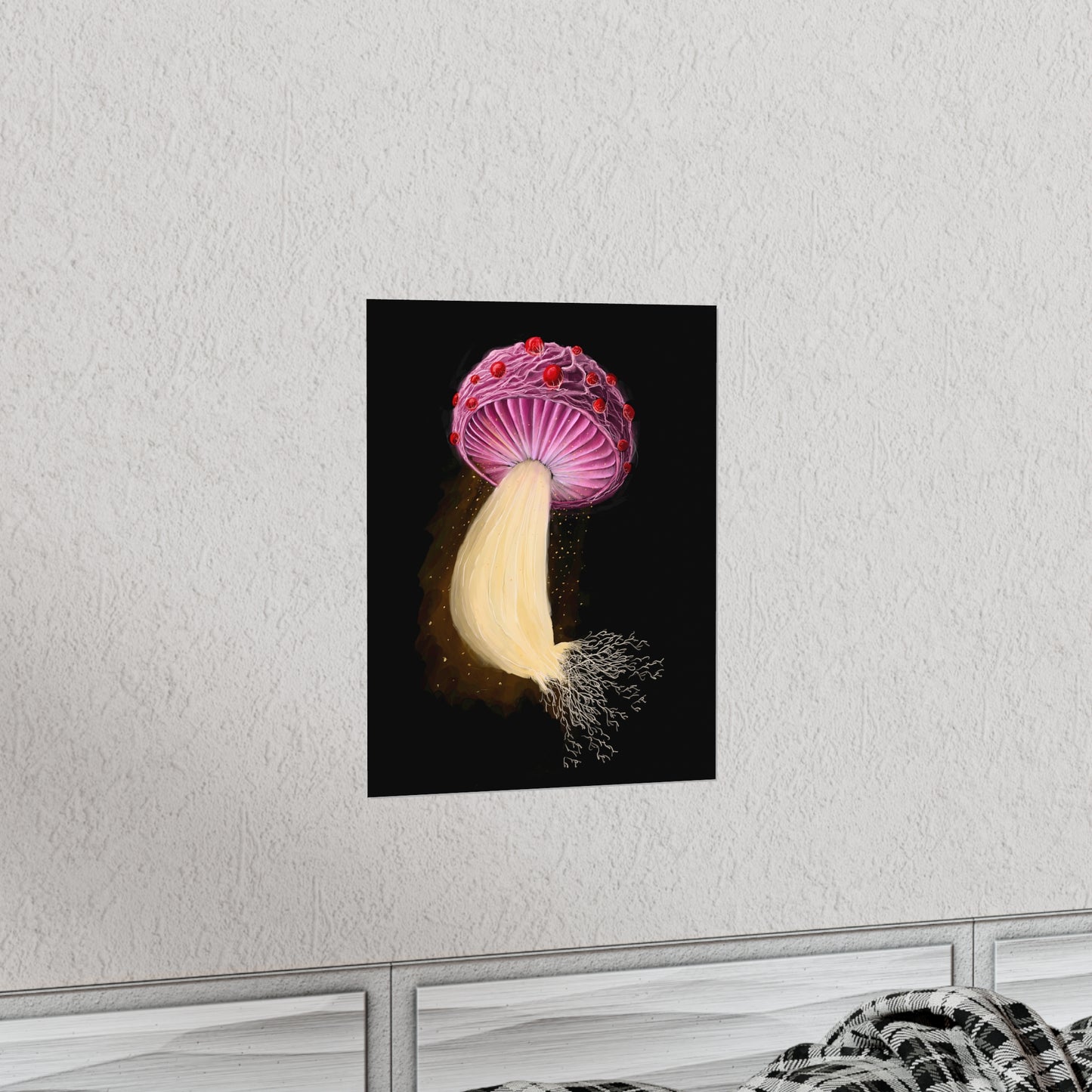 Mushroom with Spores Premium Matte Vertical Poster