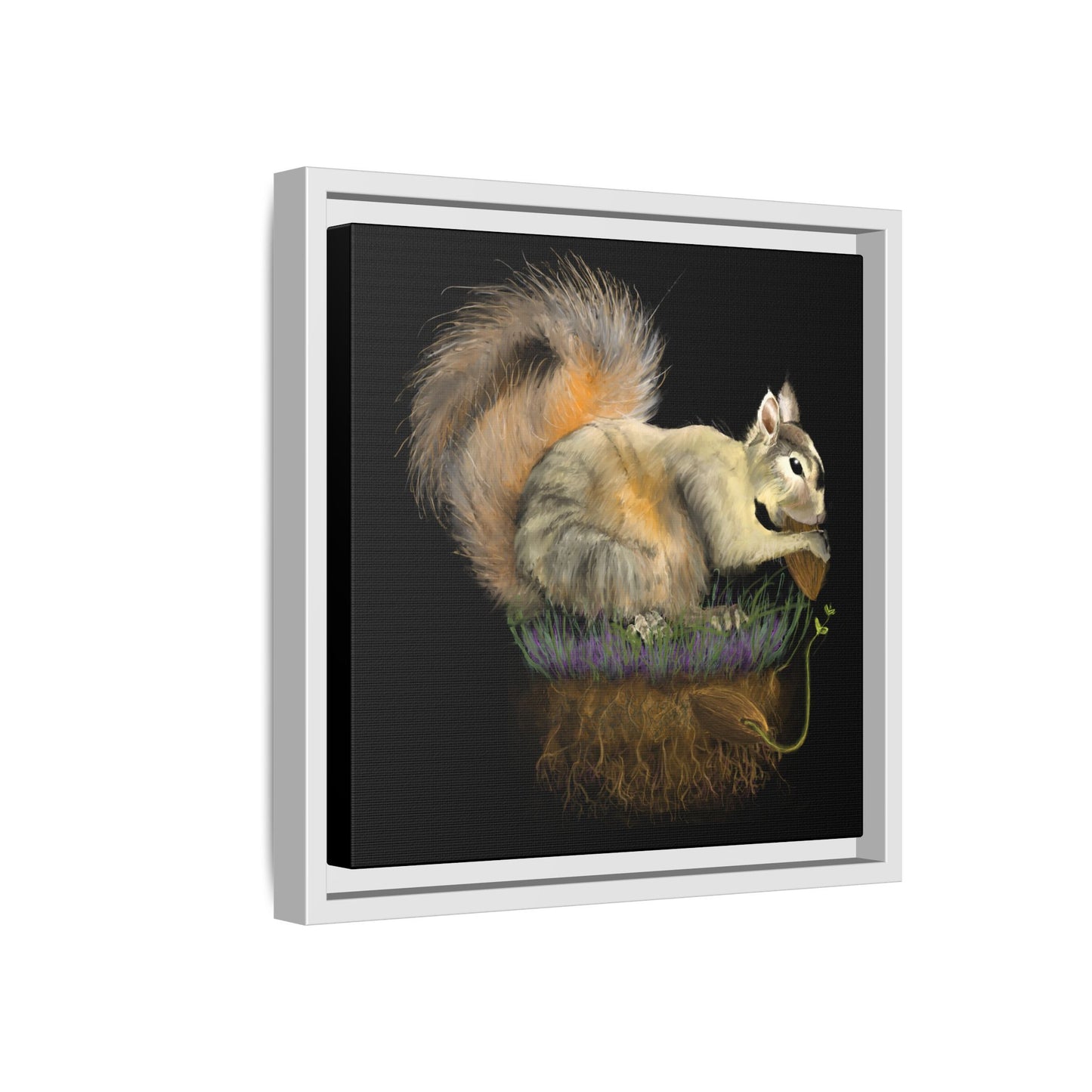 Fluffy Tree Planter Matte Canvas, Framed (Multi-color)