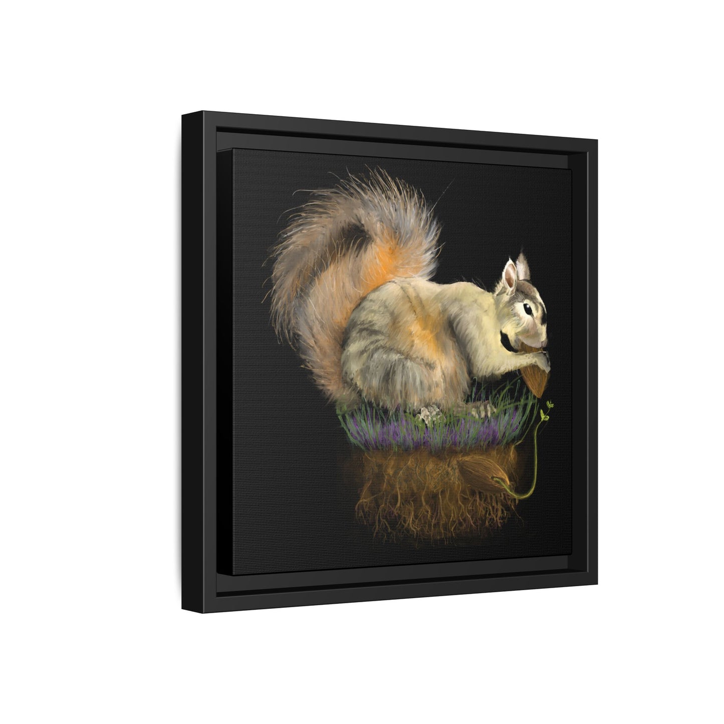Fluffy Tree Planter Matte Canvas, Framed (Multi-color)