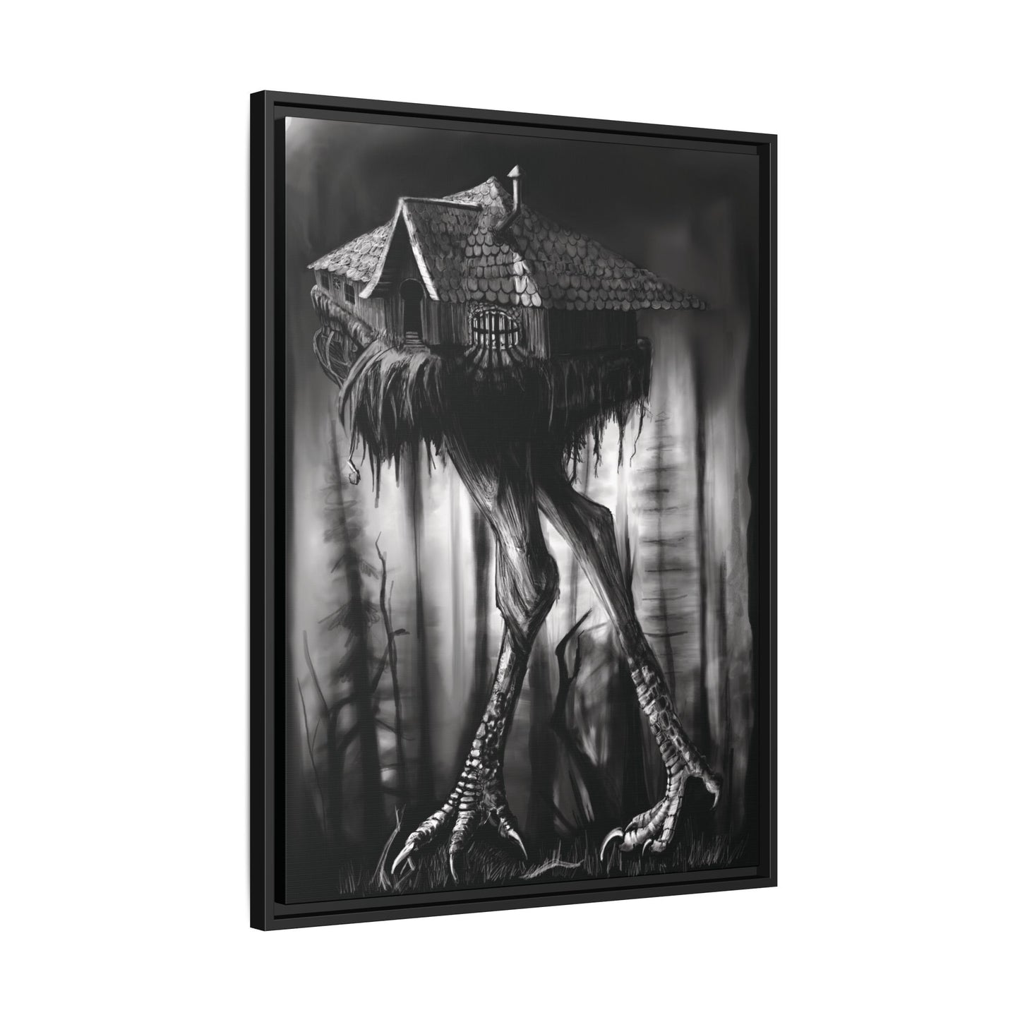 Baba Yagas Cabin Matte Canvas, Framed