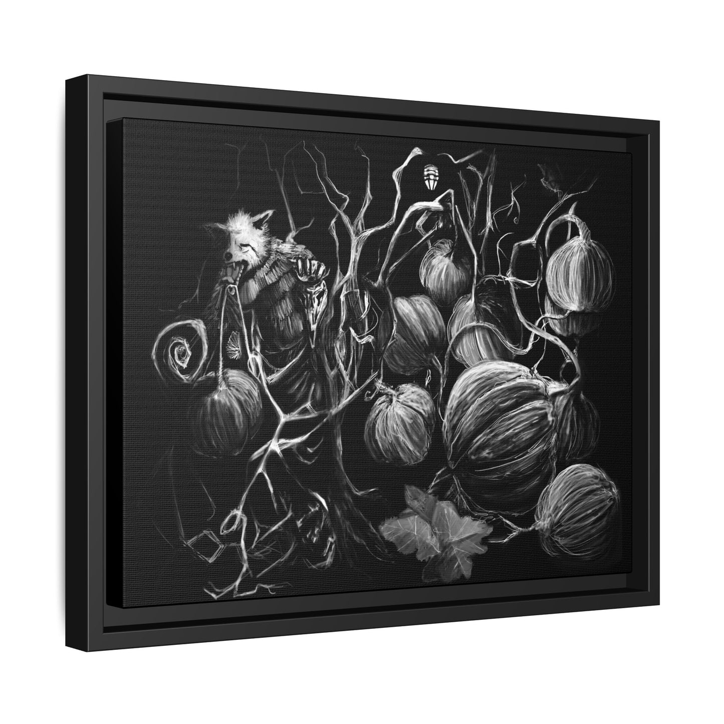 Pumpkin Tree Matte Canvas, Framed