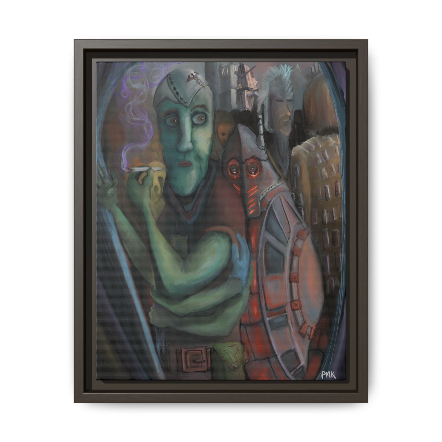 Smoke Break Matte Canvas, Framed