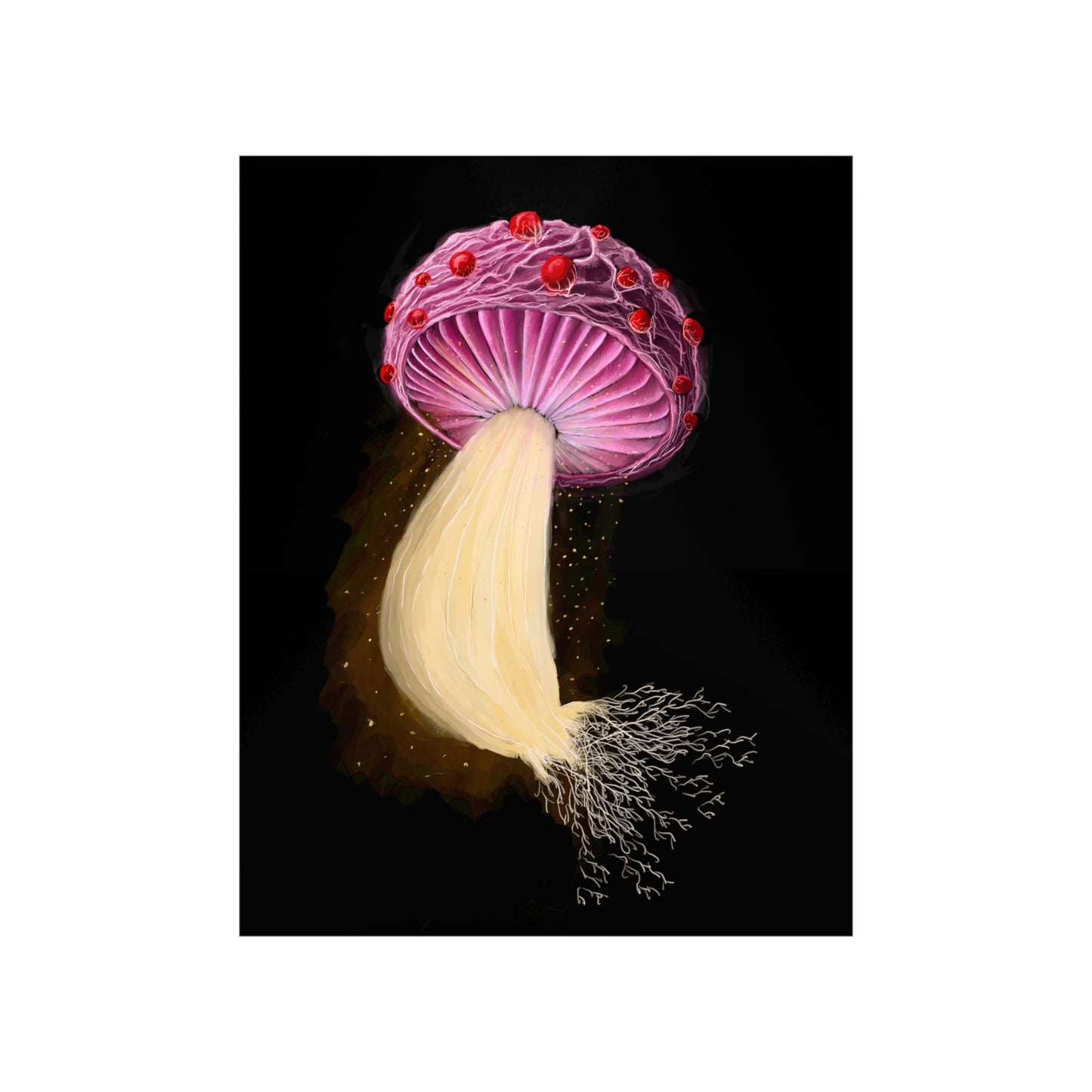 Mushroom with Spores Premium Matte Vertical Poster