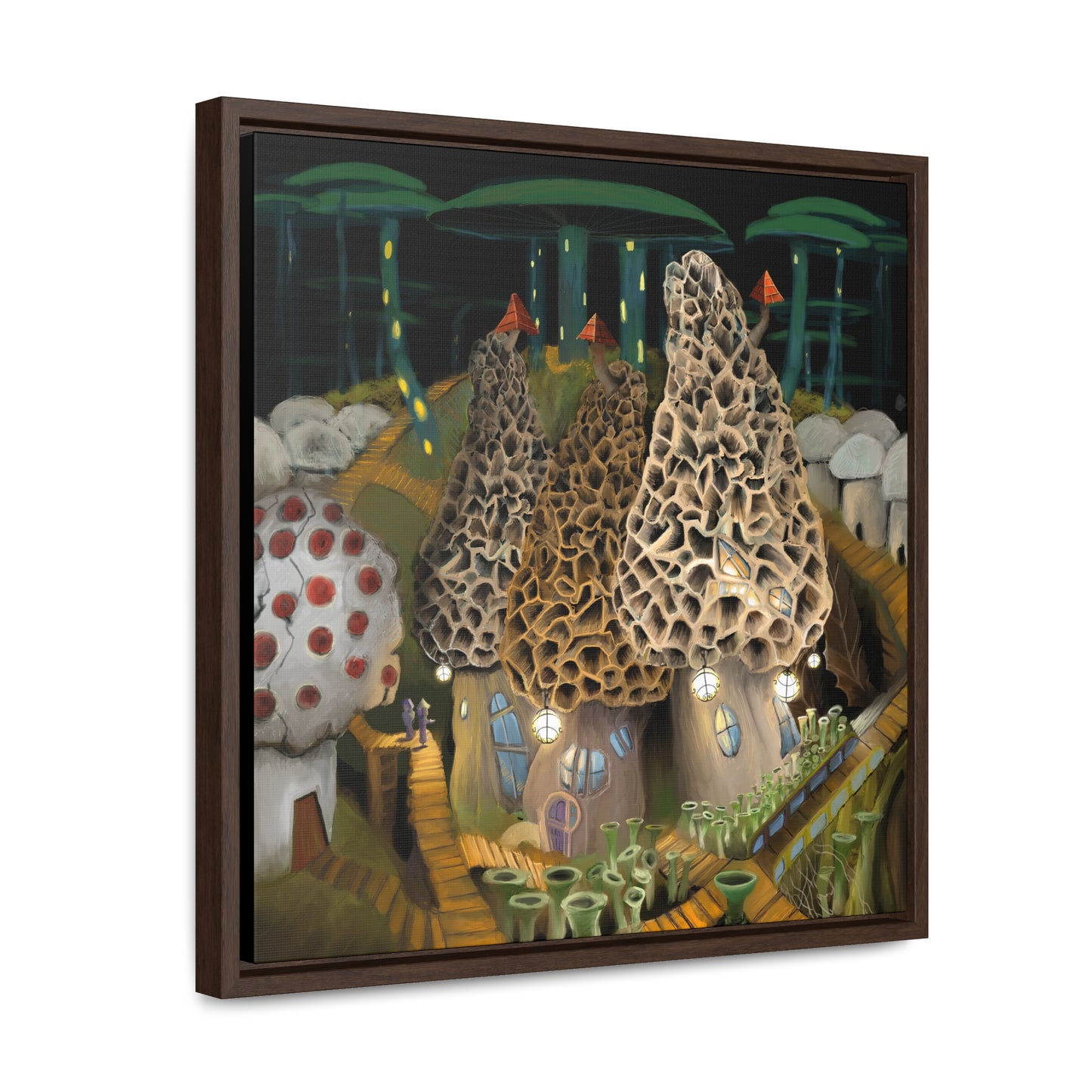 Mushroom City Outskirts Gallery Canvas Wrap, Square Frame