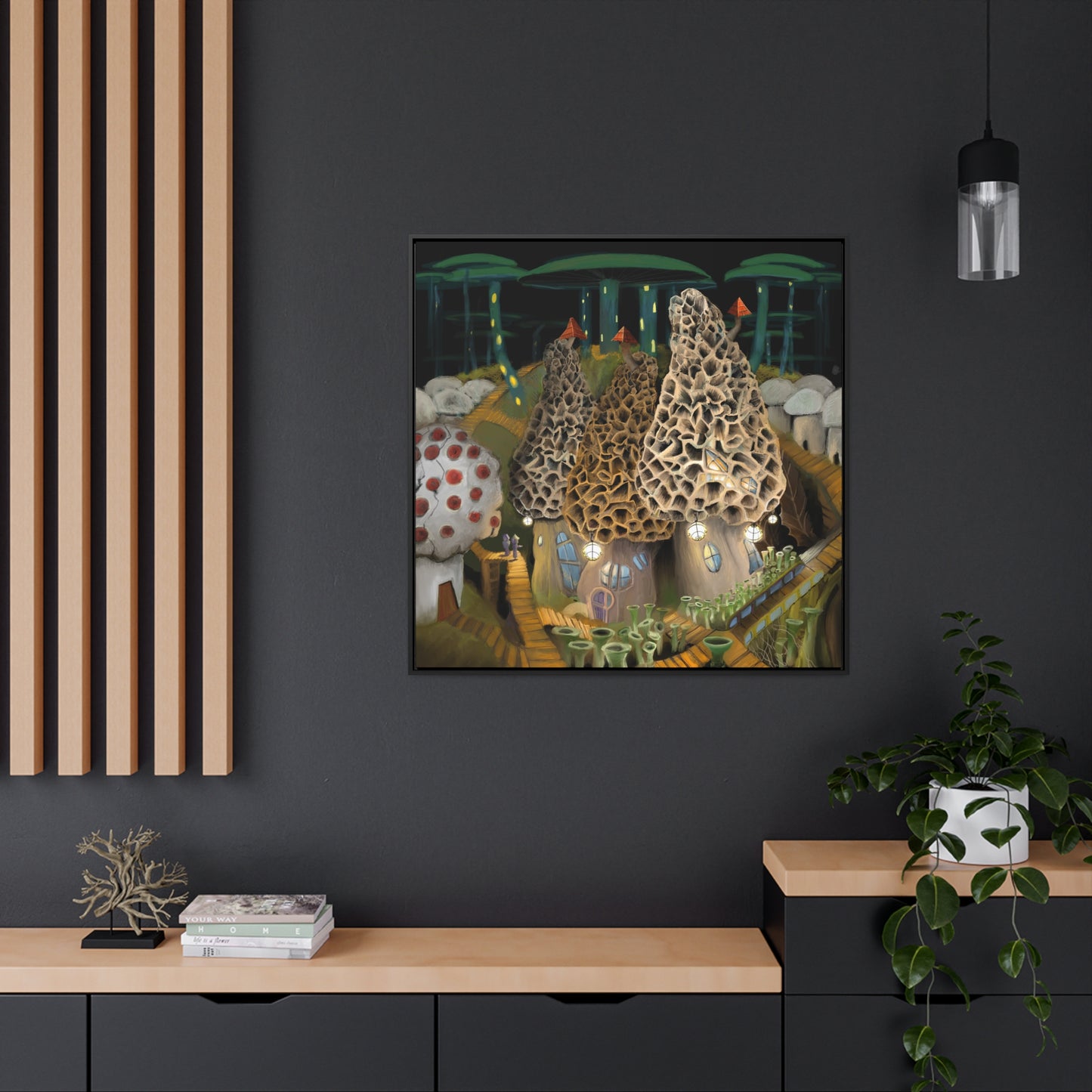 Mushroom City Outskirts Gallery Canvas Wrap, Square Frame