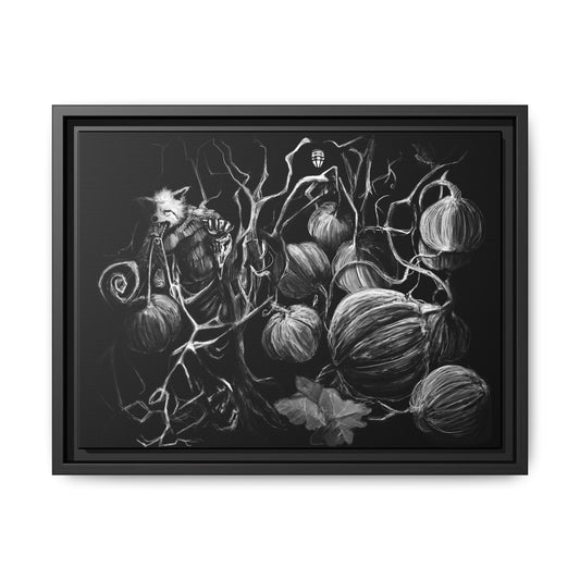 Pumpkin Tree Matte Canvas, Framed