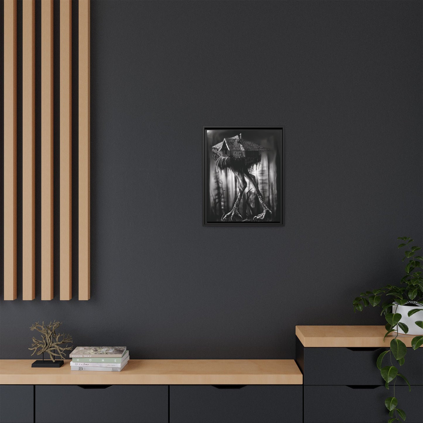 Baba Yagas Cabin Matte Canvas, Framed