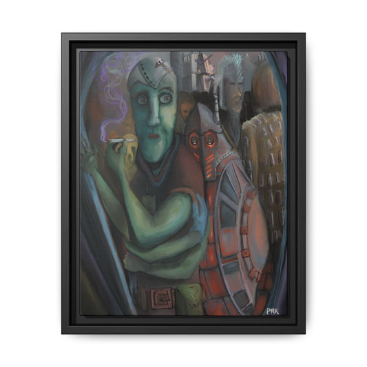 Smoke Break Matte Canvas, Framed