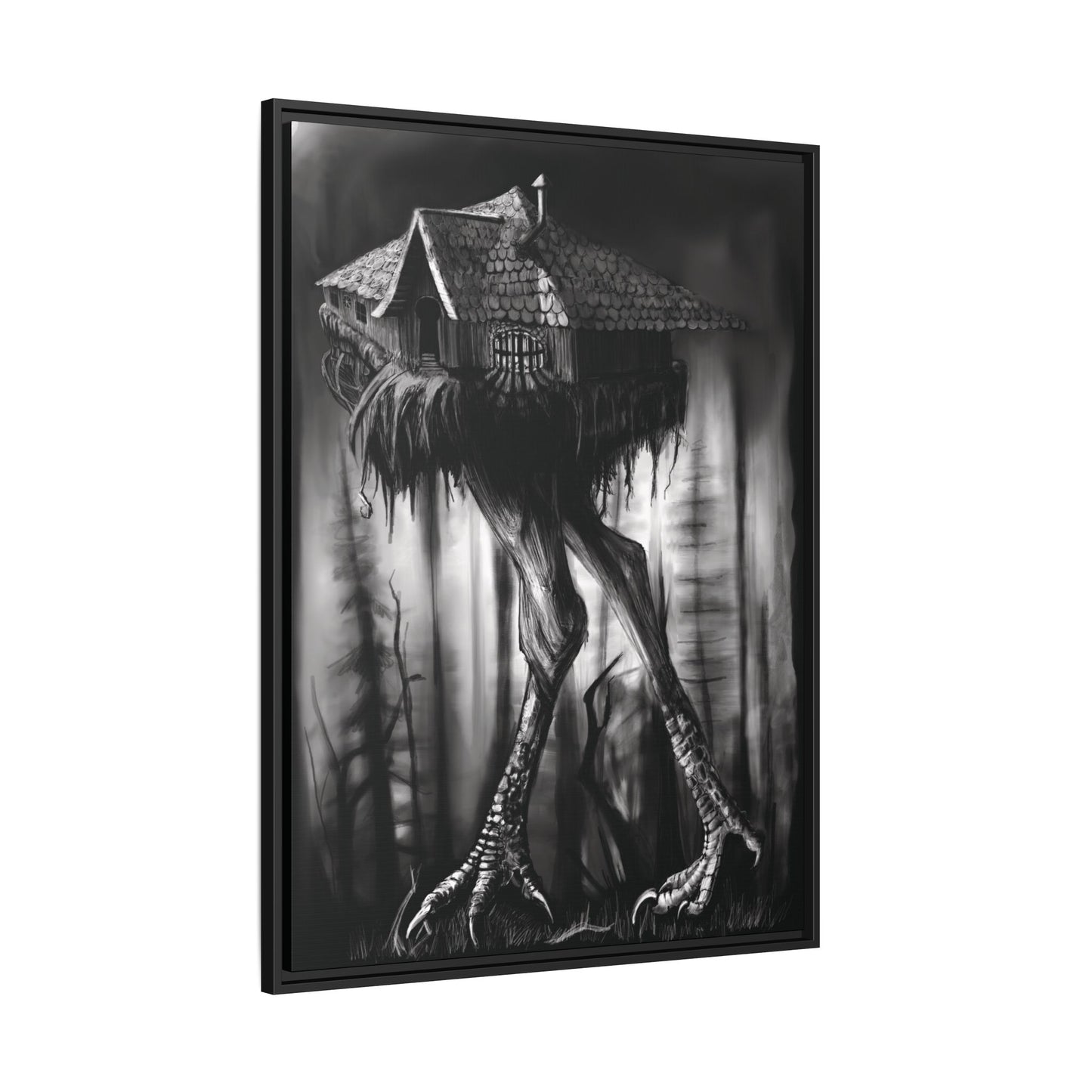 Baba Yagas Cabin Matte Canvas, Framed