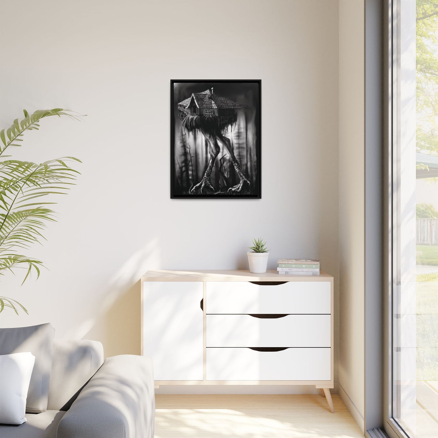 Baba Yagas Cabin Matte Canvas, Framed