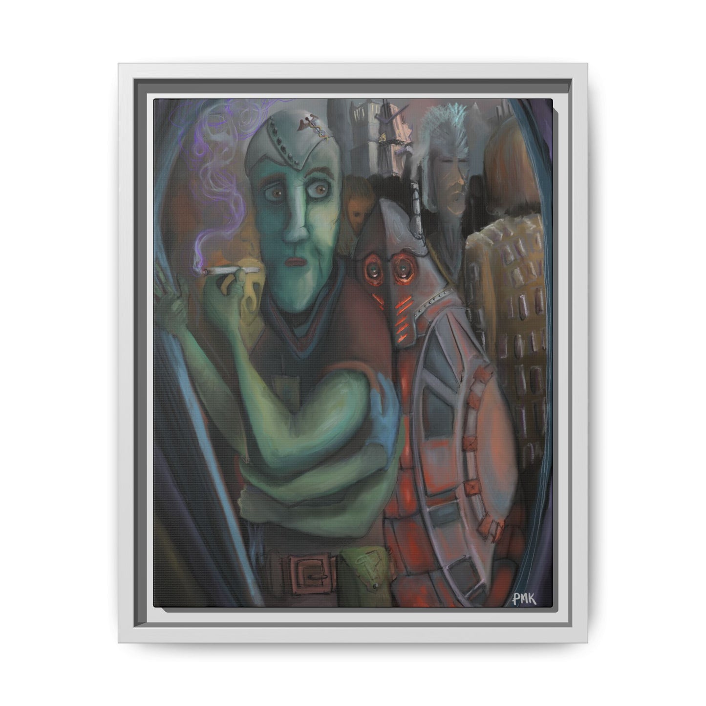 Smoke Break Matte Canvas, Framed