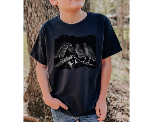 Ravens Muse at the Stars Youth Short Sleeve Tee